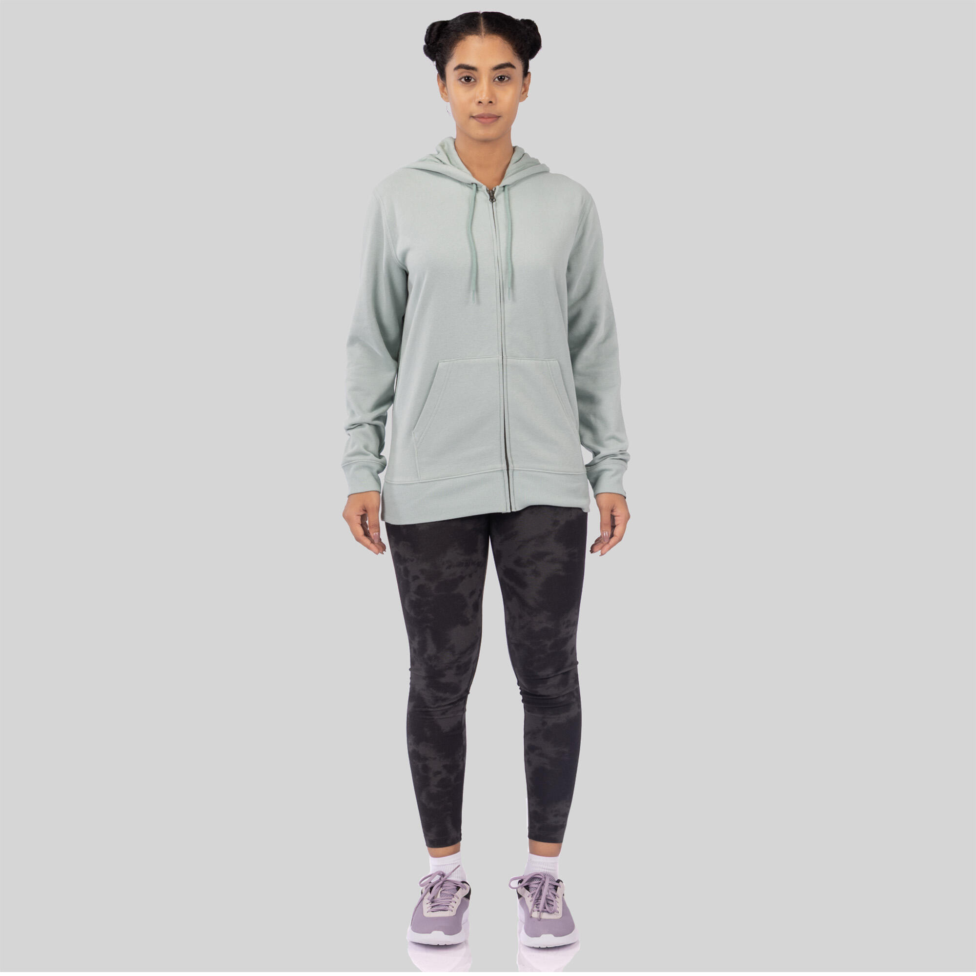 Women's Zip-Up Fitness Sweatshirt - Frosted Green
