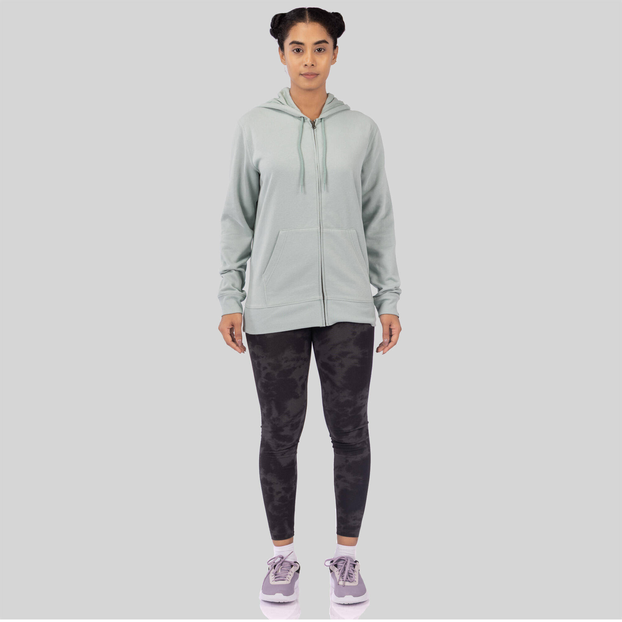 Women's Zip-Up Fitness Sweatshirt - Frosted Green