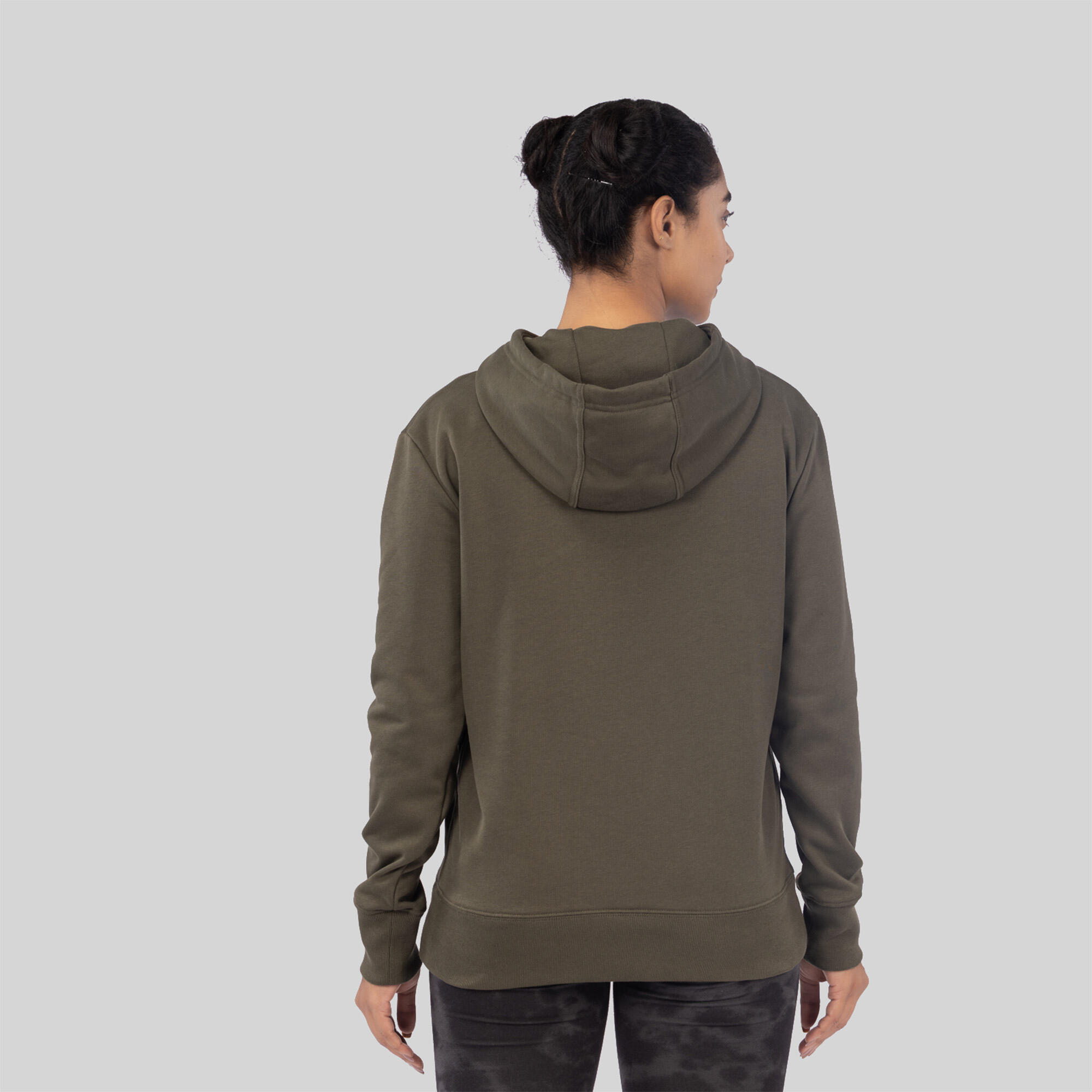 Women's Cotton Hoodie - Khaki Green