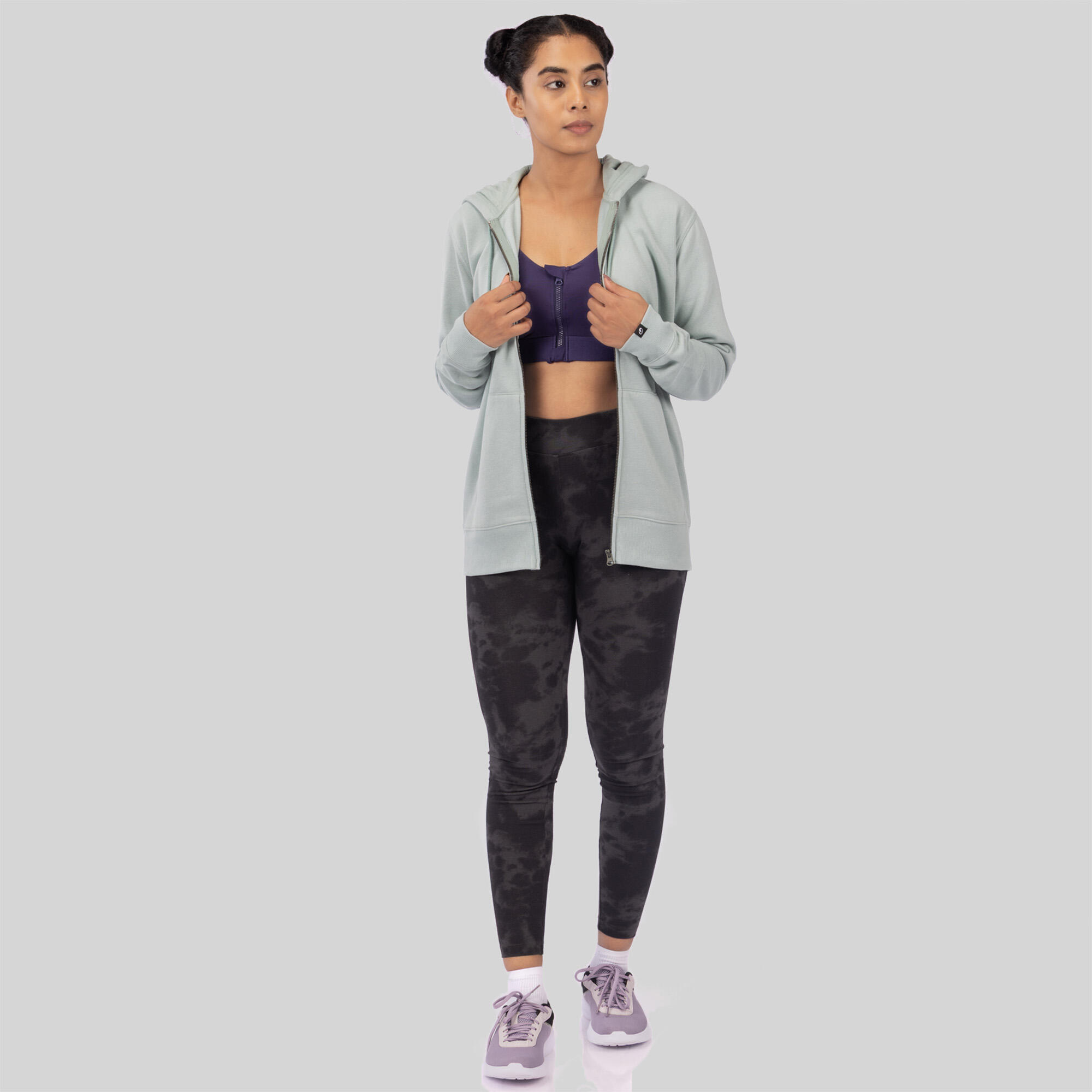 Women's Zip-Up Fitness Sweatshirt - Frosted Green