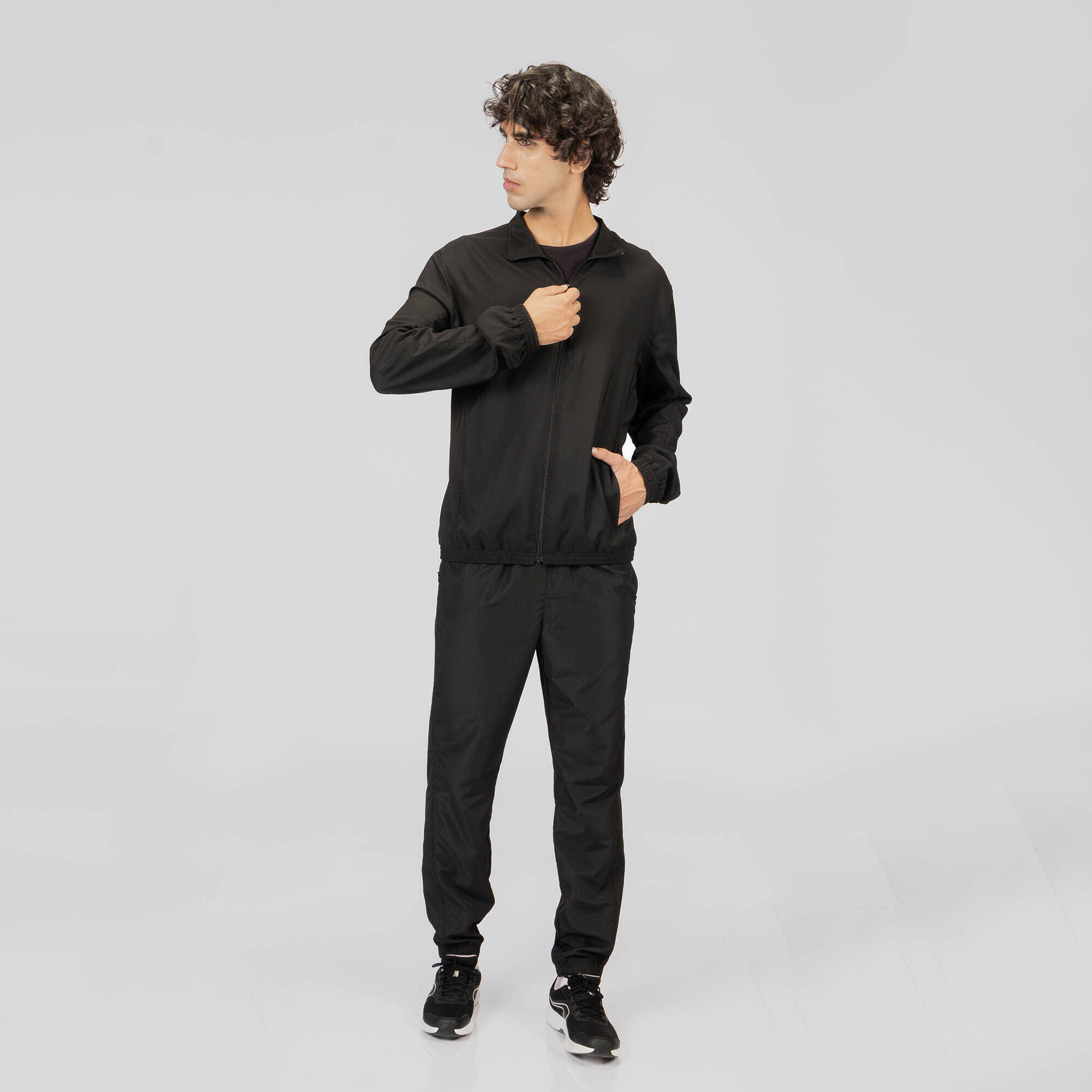 Men Gym Jacket Breathable - Smoked Black