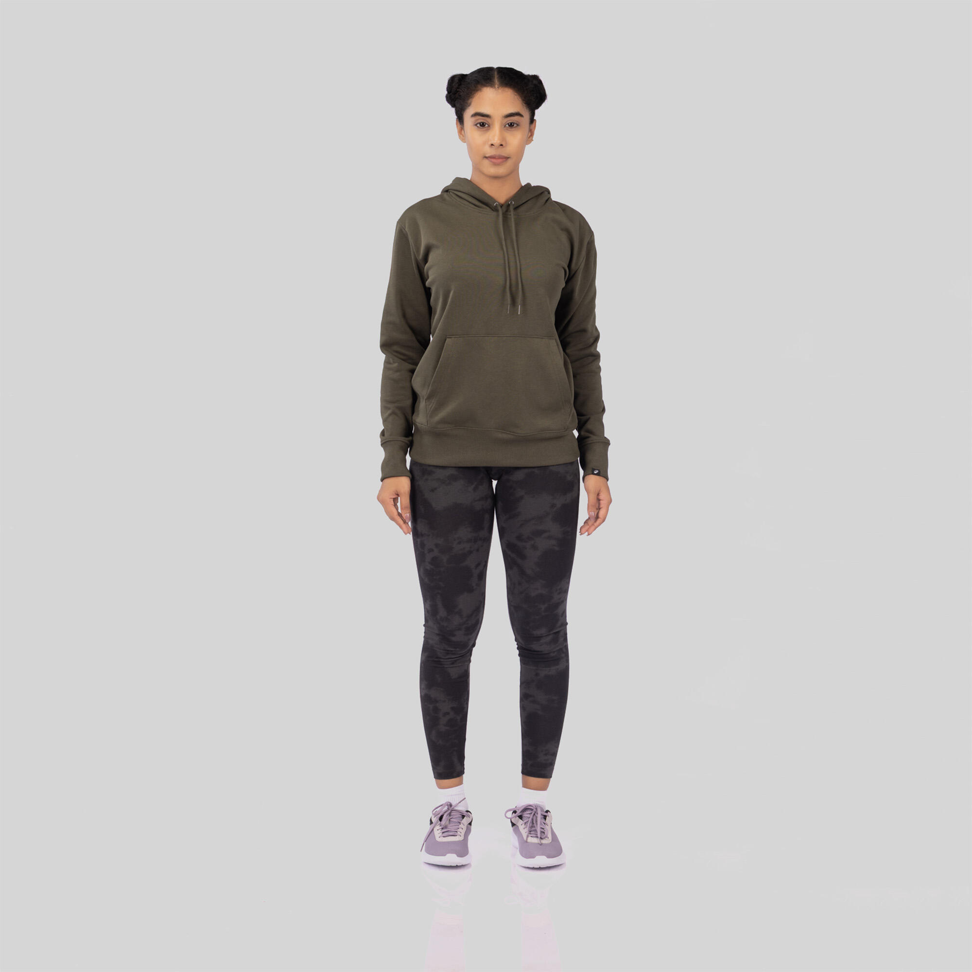 Women's Cotton Hoodie - Khaki Green