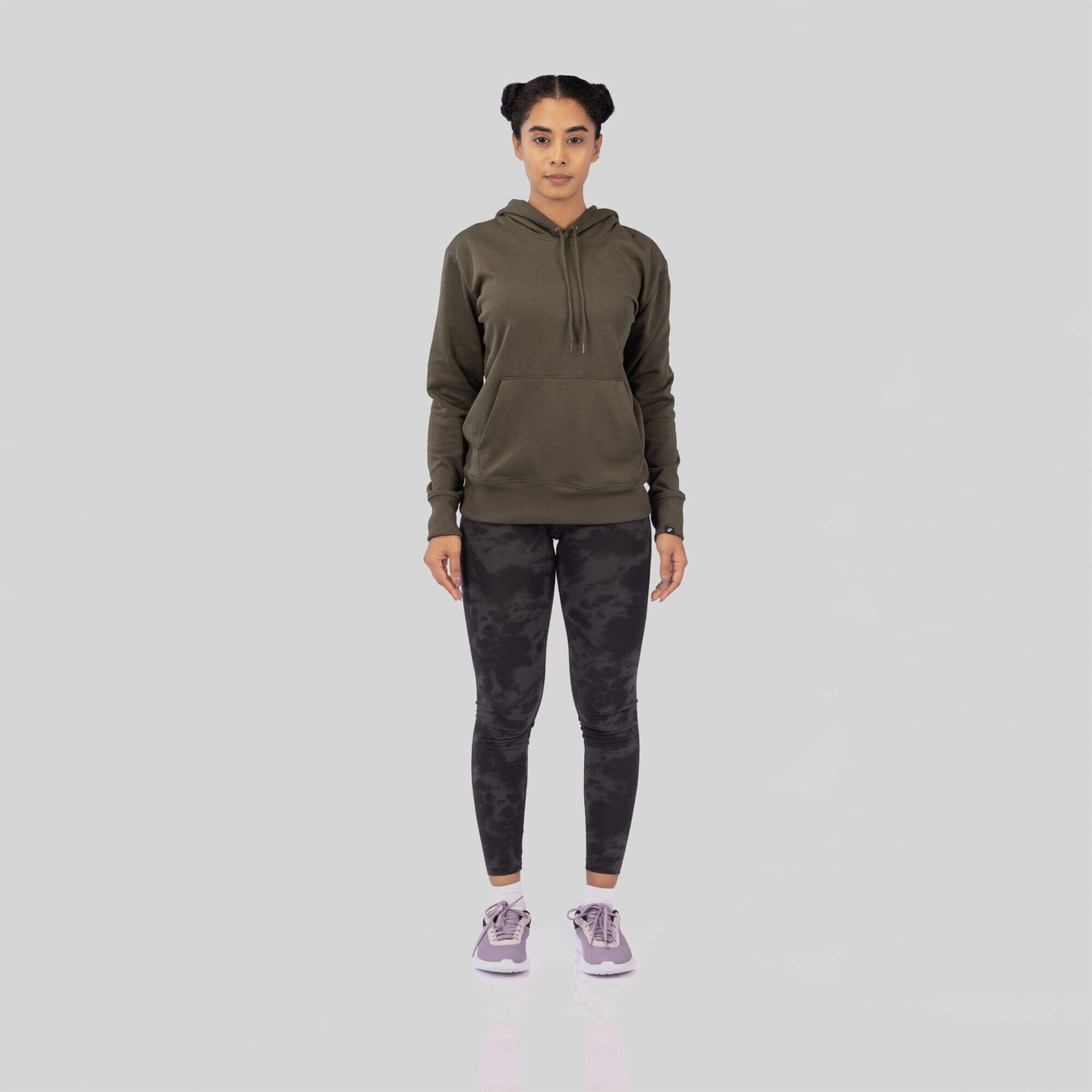 Women's Cotton Hoodie - Khaki Green