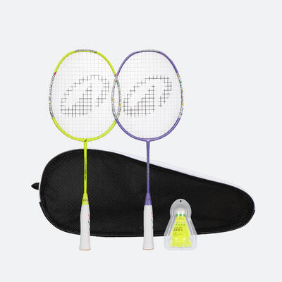 Badmintonracket br 190 sensation kinderen lime/paars