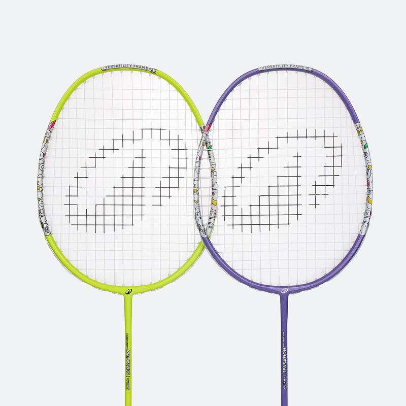 Çocuk Badminton Raketi - Sarı/Mor - BR 190 Sensation Kid Set