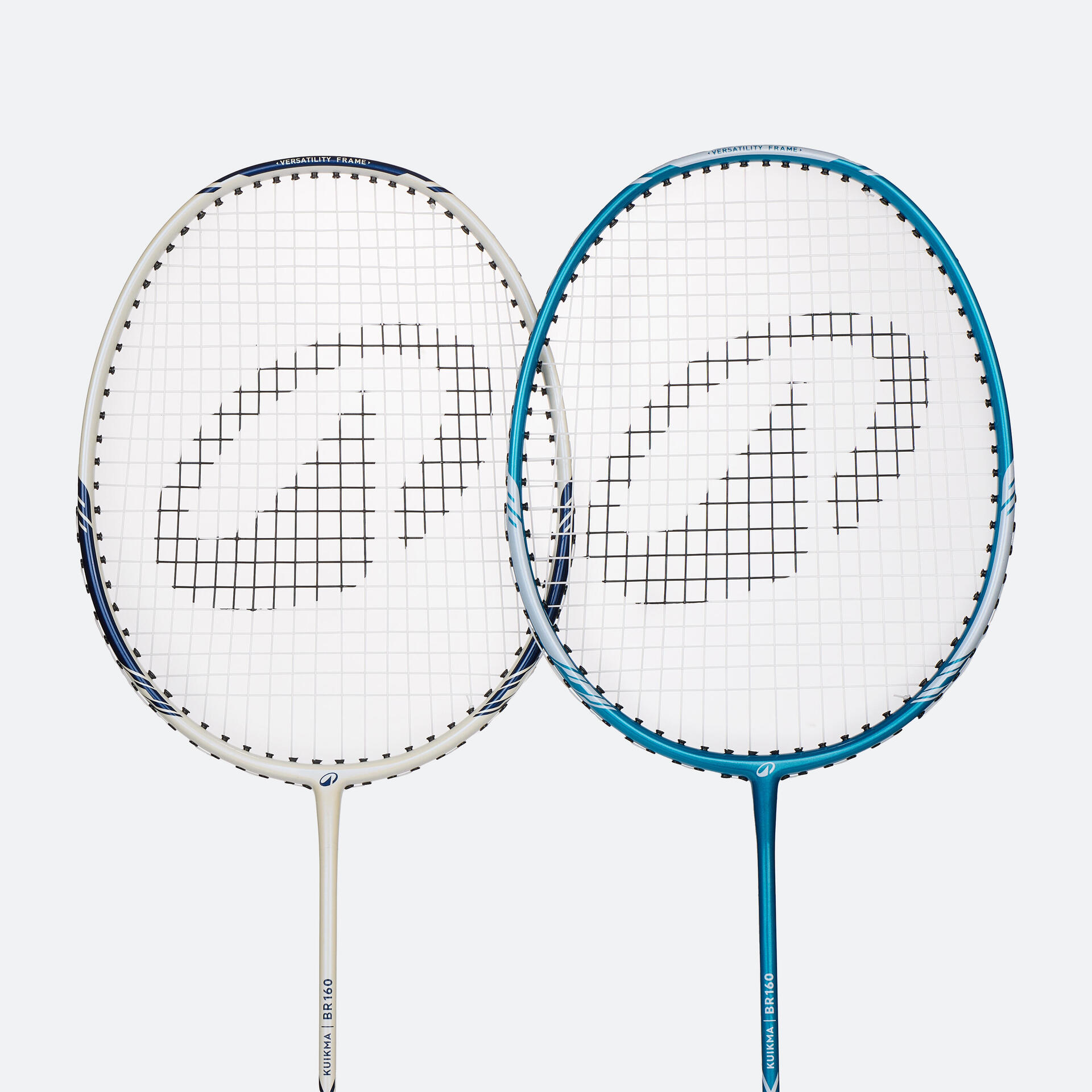 Adult Beginner Badminton Racket BR 160 Set White Peacock