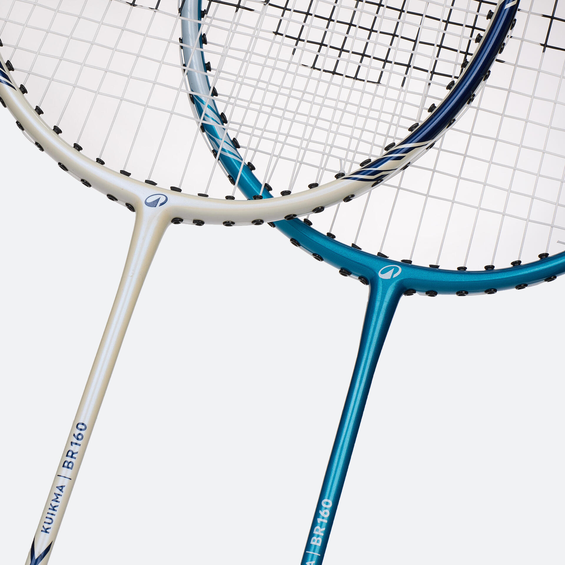 Large B Minton Rackets Adult Beginner Badminton Racket BR 160 Set White Peacock