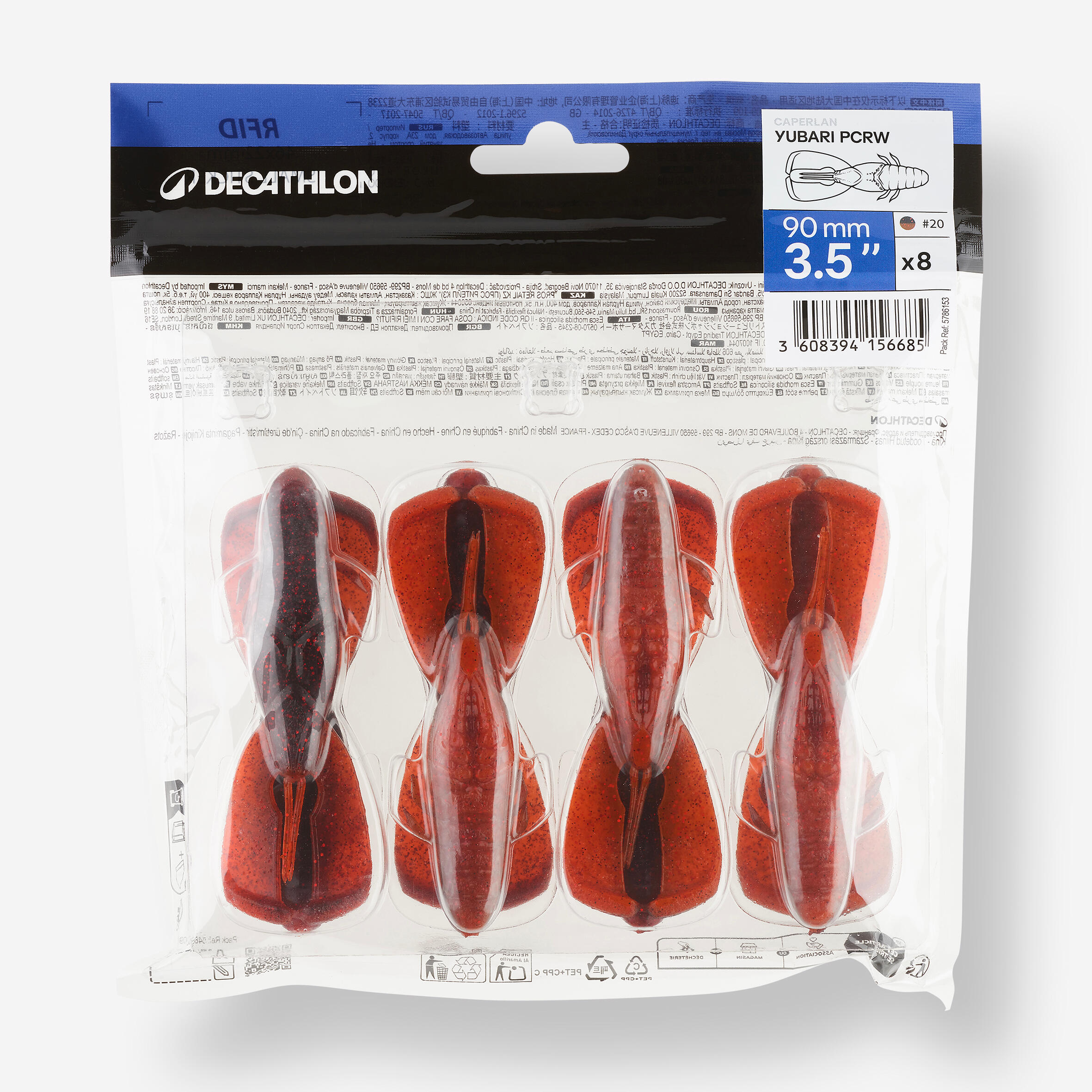 Leurre souple pêche  avec attractant YUBARI PCRW 3,5" BISCA CRAW 3/3