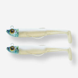 Combo leurres souples texan ancho 90 8g têterouge/jaune fluo pêche en mer