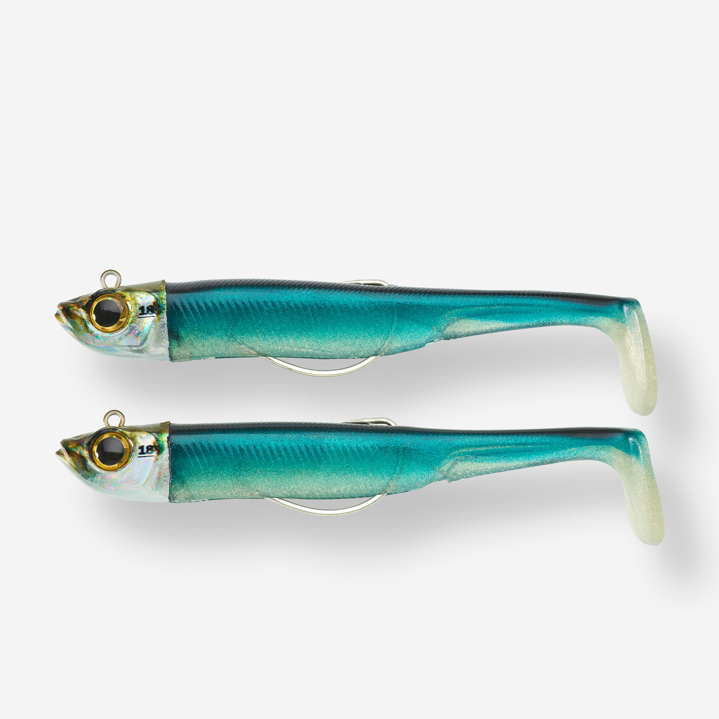 Combo leurres souples shad texan COMBO ANCHO 120 18GR BLEU x2 pêche en mer