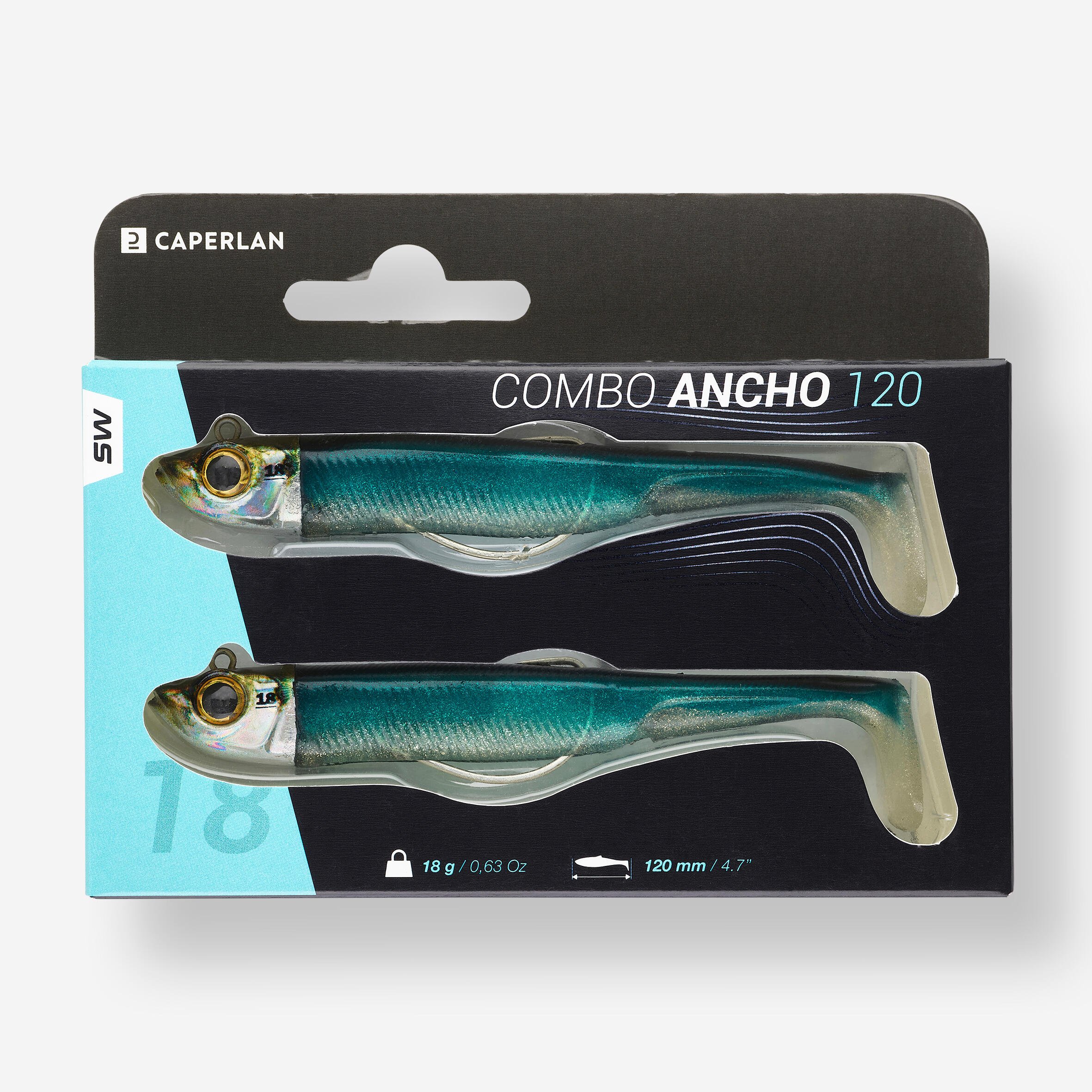 Combo leurres souples shad texan COMBO ANCHO 120 18GR BLEU x2 pêche en mer 6/6