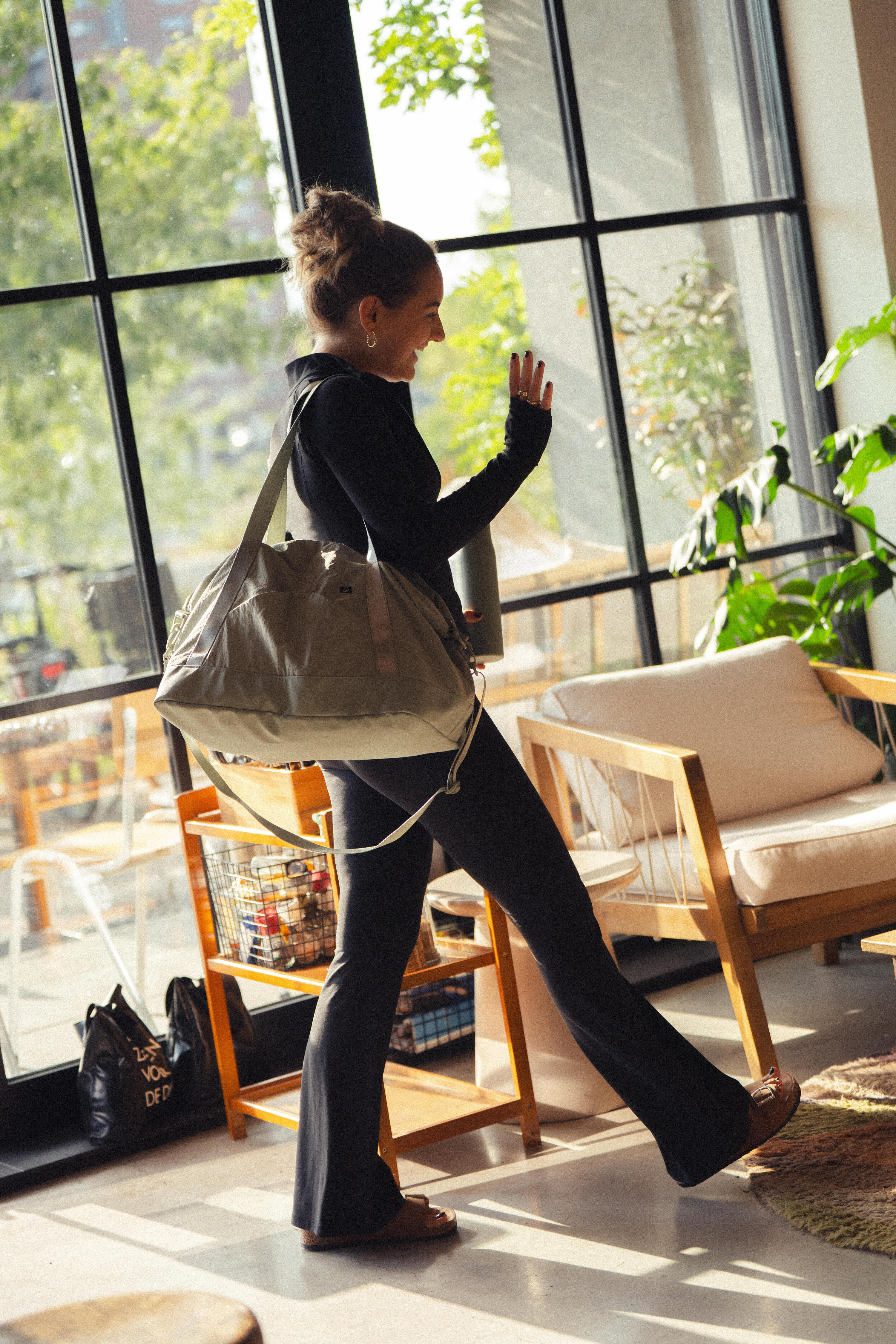 Pantalon de yoga et de pilates évasé, extensible et doux, Breathe 10/12