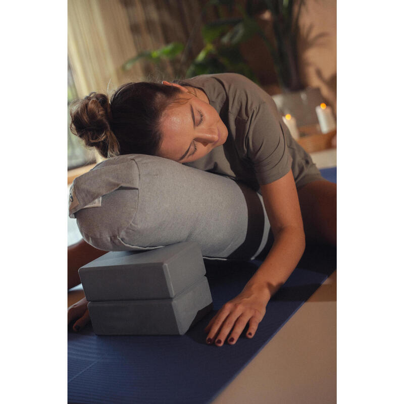 Șort de yoga bumbac moale, talie înaltă, Maro, Damă