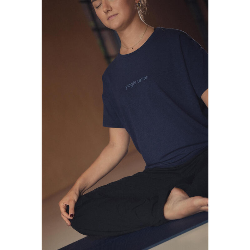 Tricou de yoga Albastru închis Damă