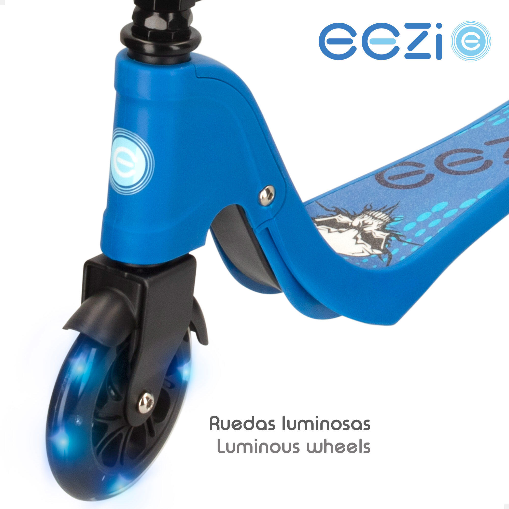 Patinet per a nen 2 rodes amb llums blau EEZI - CD 3/4