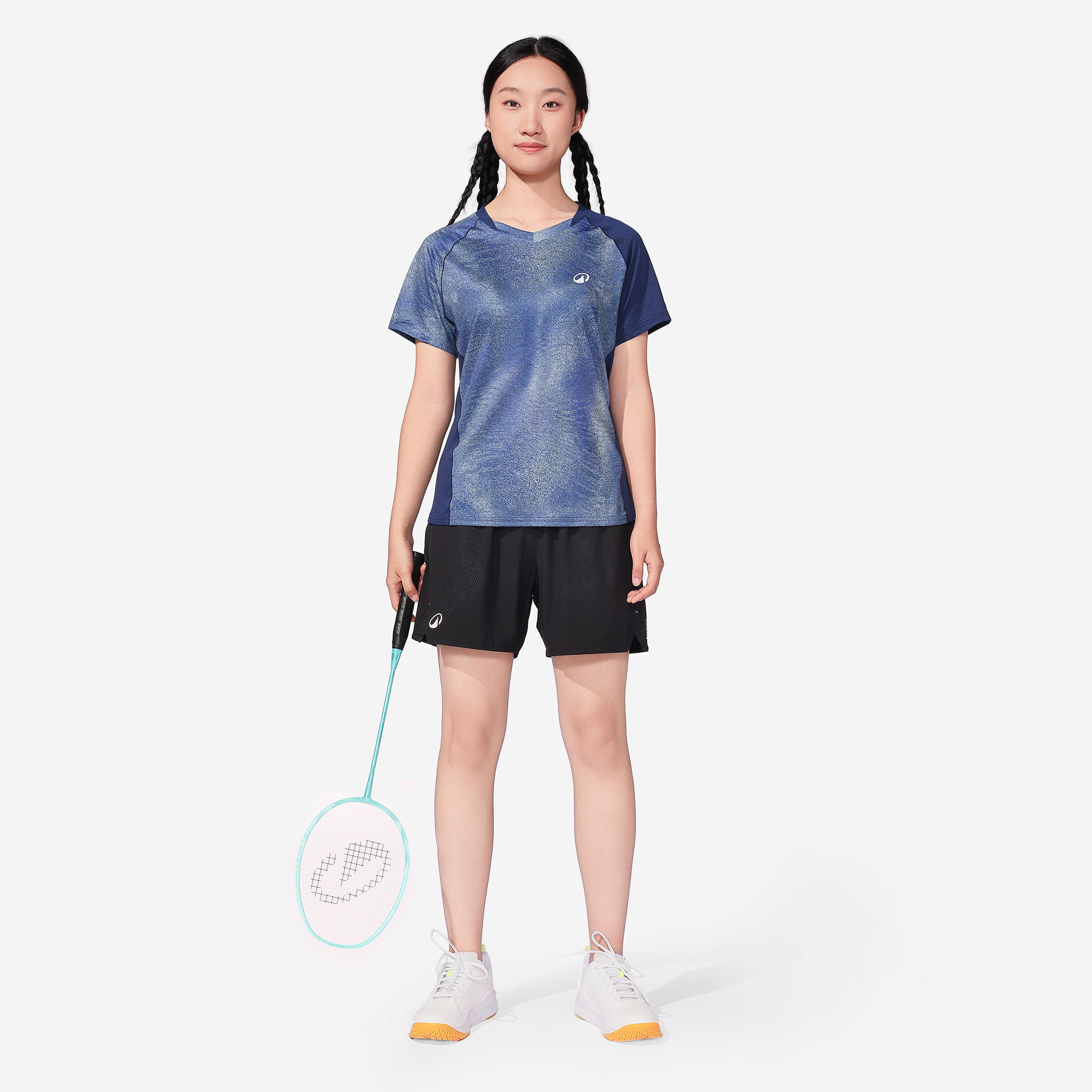 T-shirt badminton donna LITE 560 blu 2/10