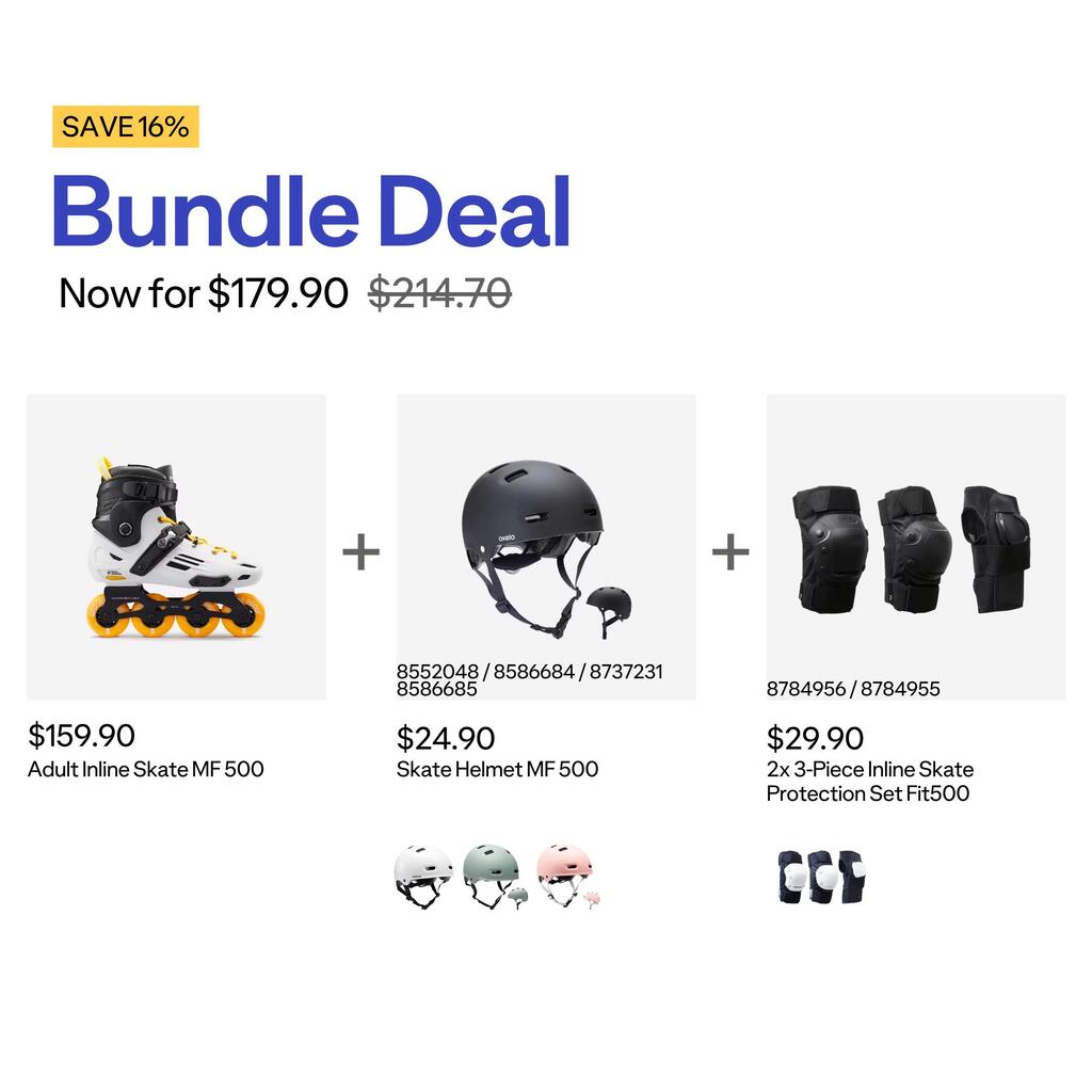 حذاء تزلج MF500 للتزلج الحر للبالغين - رمادي أصفر