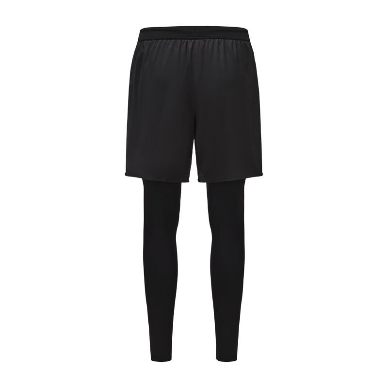 Slim Fit Uzun UV Korumalı Tayt - Siyah - 2'si 1 Arada - Cool
