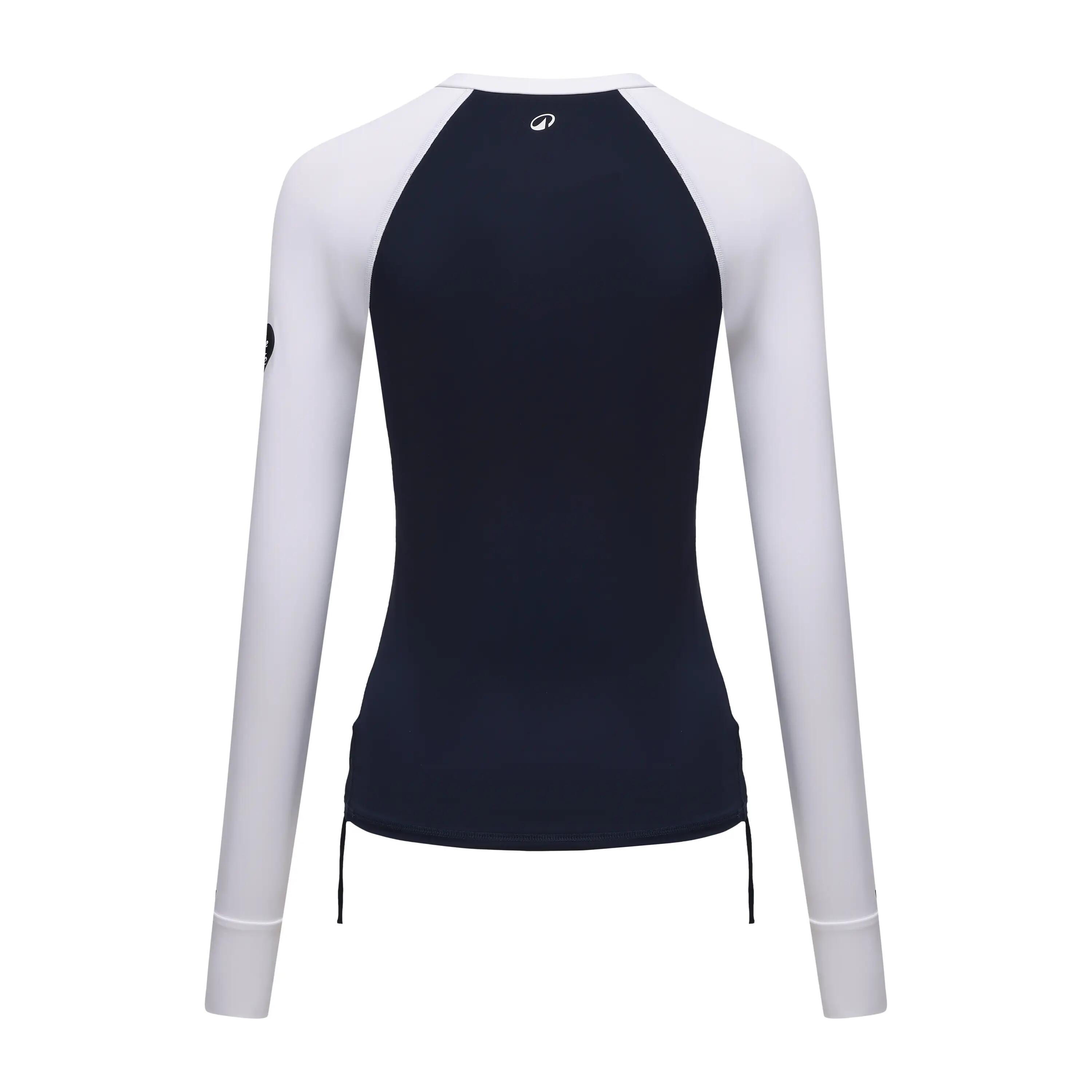 Kadın Slim Fit Uzun Kollu UV Korumalı Tişört - Lacivert/Beyaz - Cool 3/15