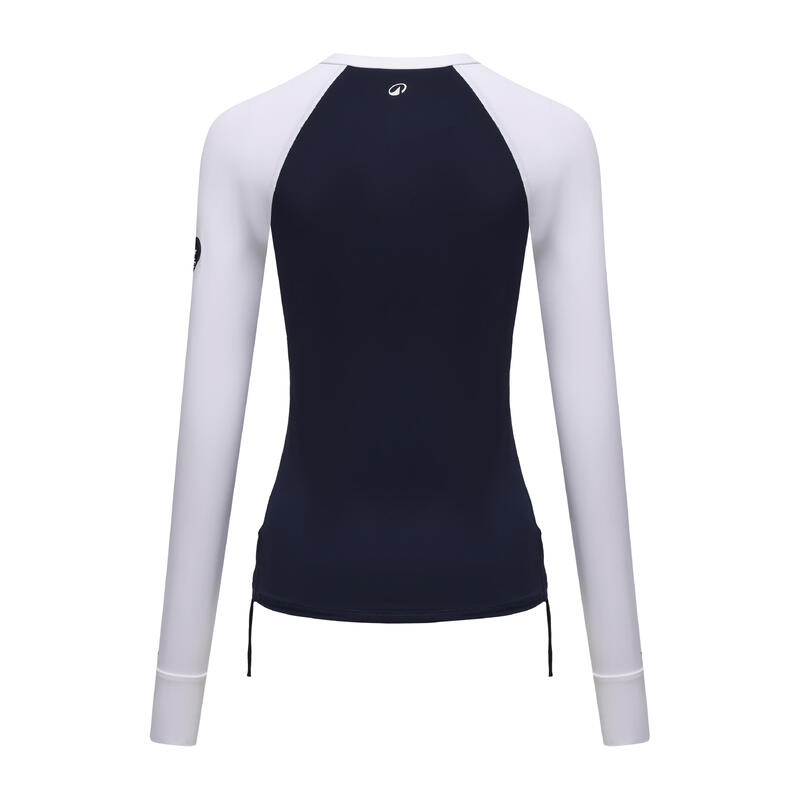 Kadın Slim Fit Uzun Kollu UV Korumalı Tişört - Lacivert/Beyaz - Cool
