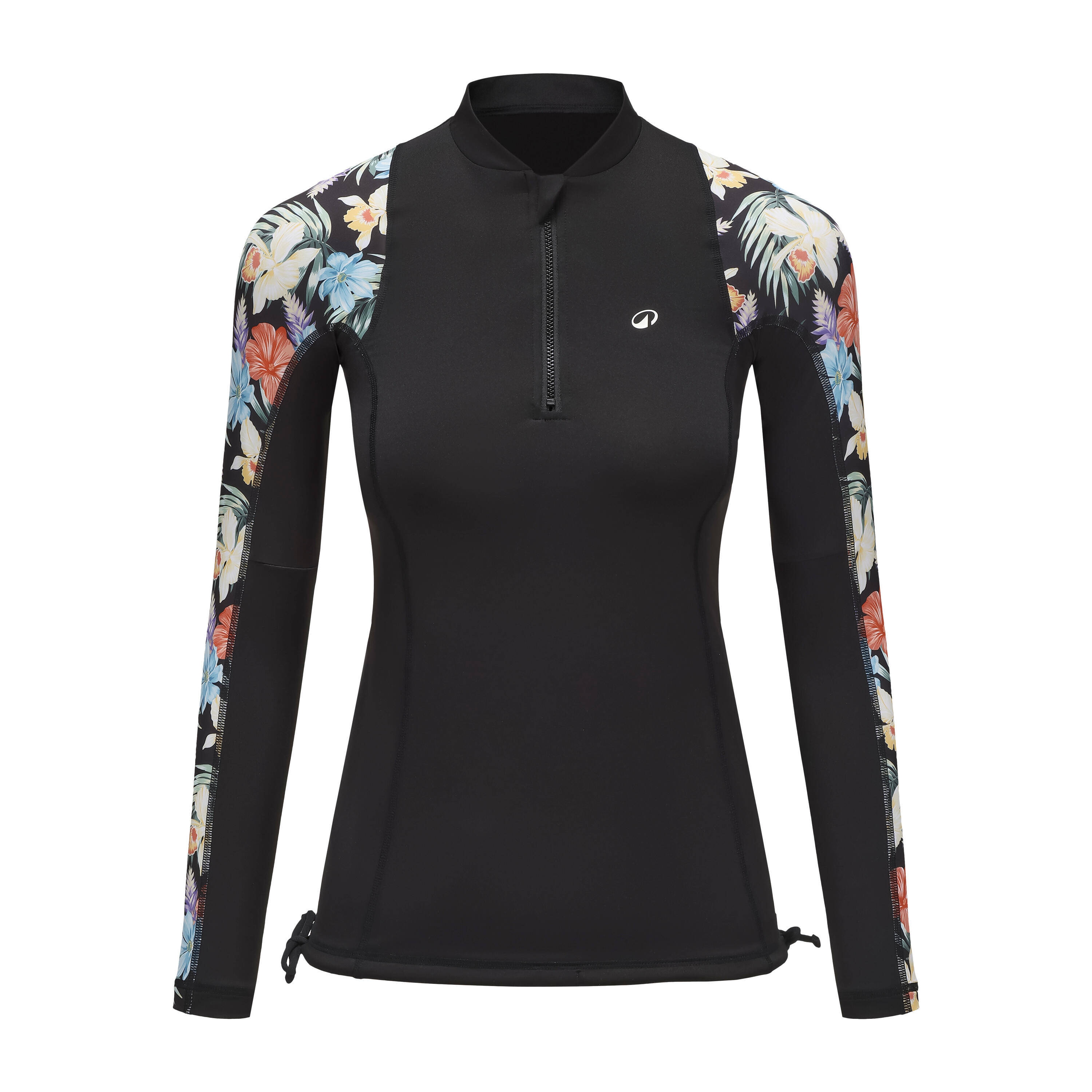 Women’s long sleeve UV-protection t-shirt 500 TROPIC BLACK -  3