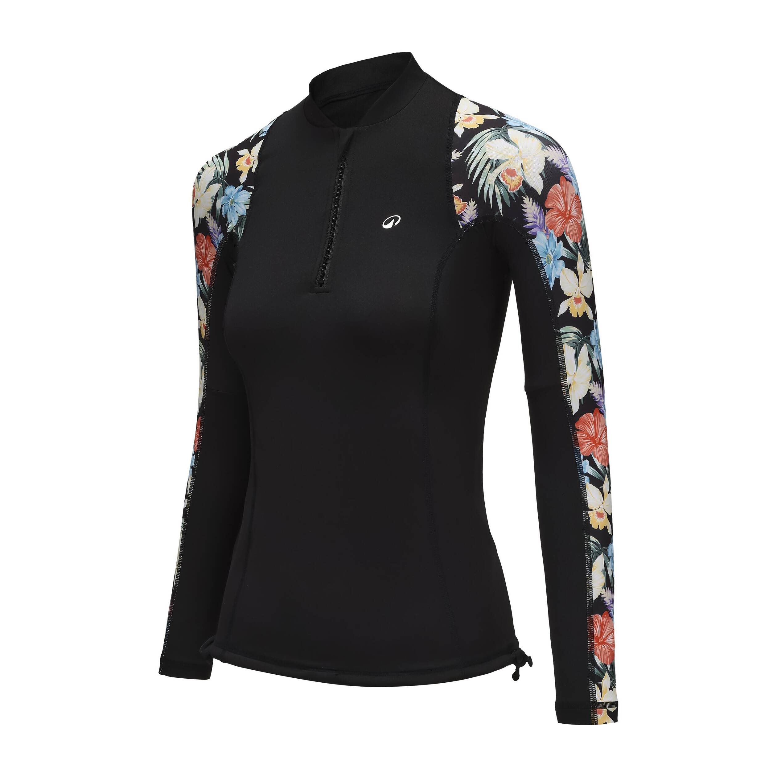 Women’s long sleeve UV-protection t-shirt 500 TROPIC BLACK
