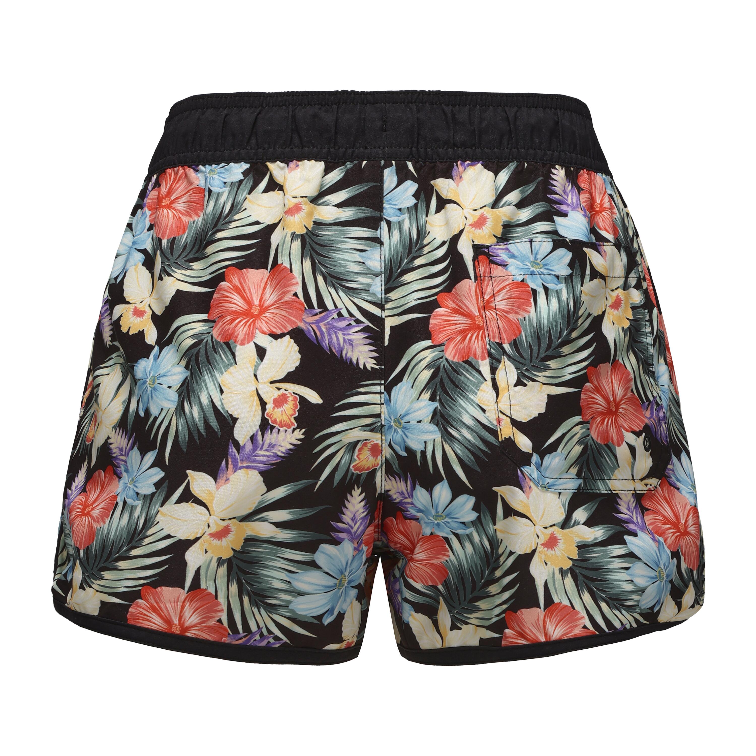 Women's surfing swim shorts - TINI TROPIC BLACK