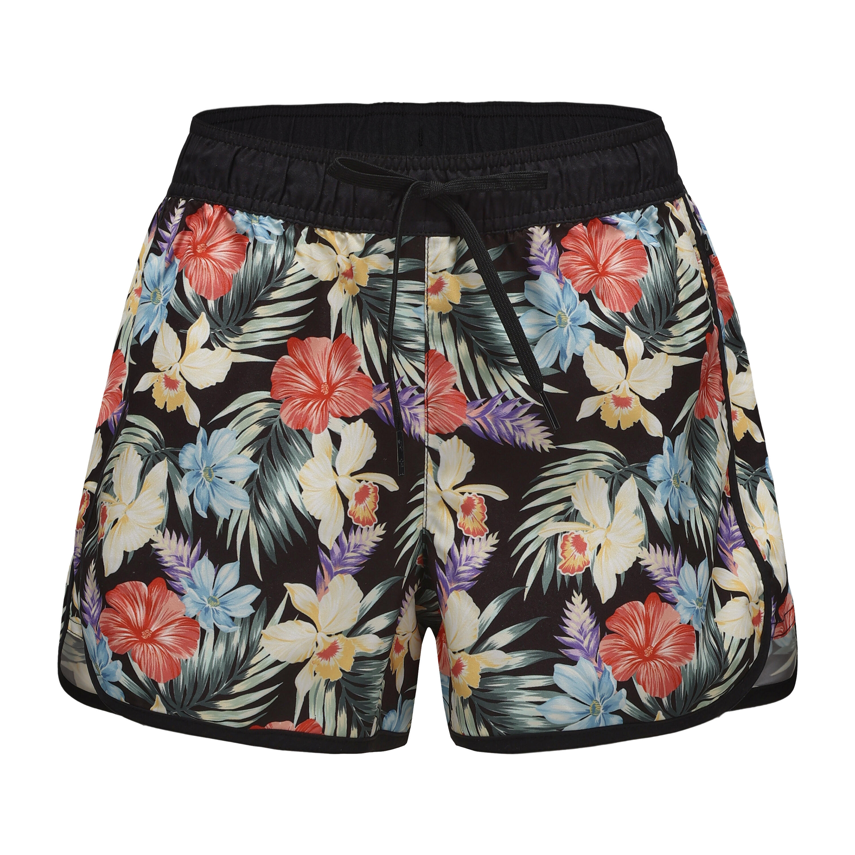 Women’s surfing swim shorts - TINI TROPIC BLACK