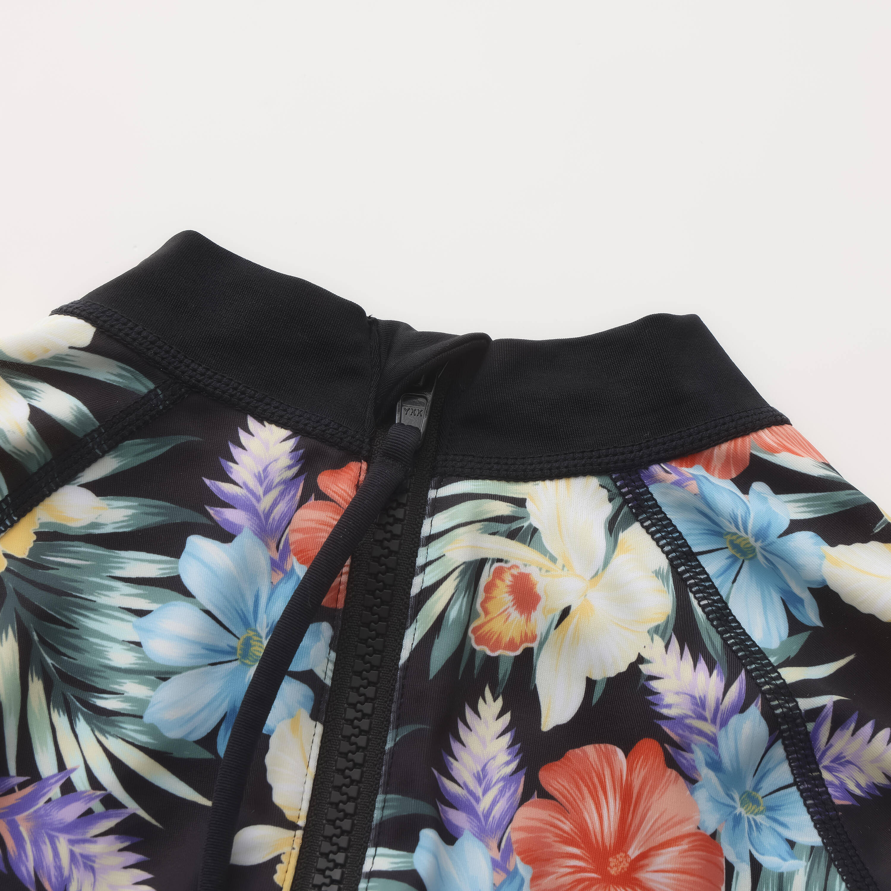 Women's one piece long sleeve surf swimsuit- cn jane -TROPIC BLACK -  5