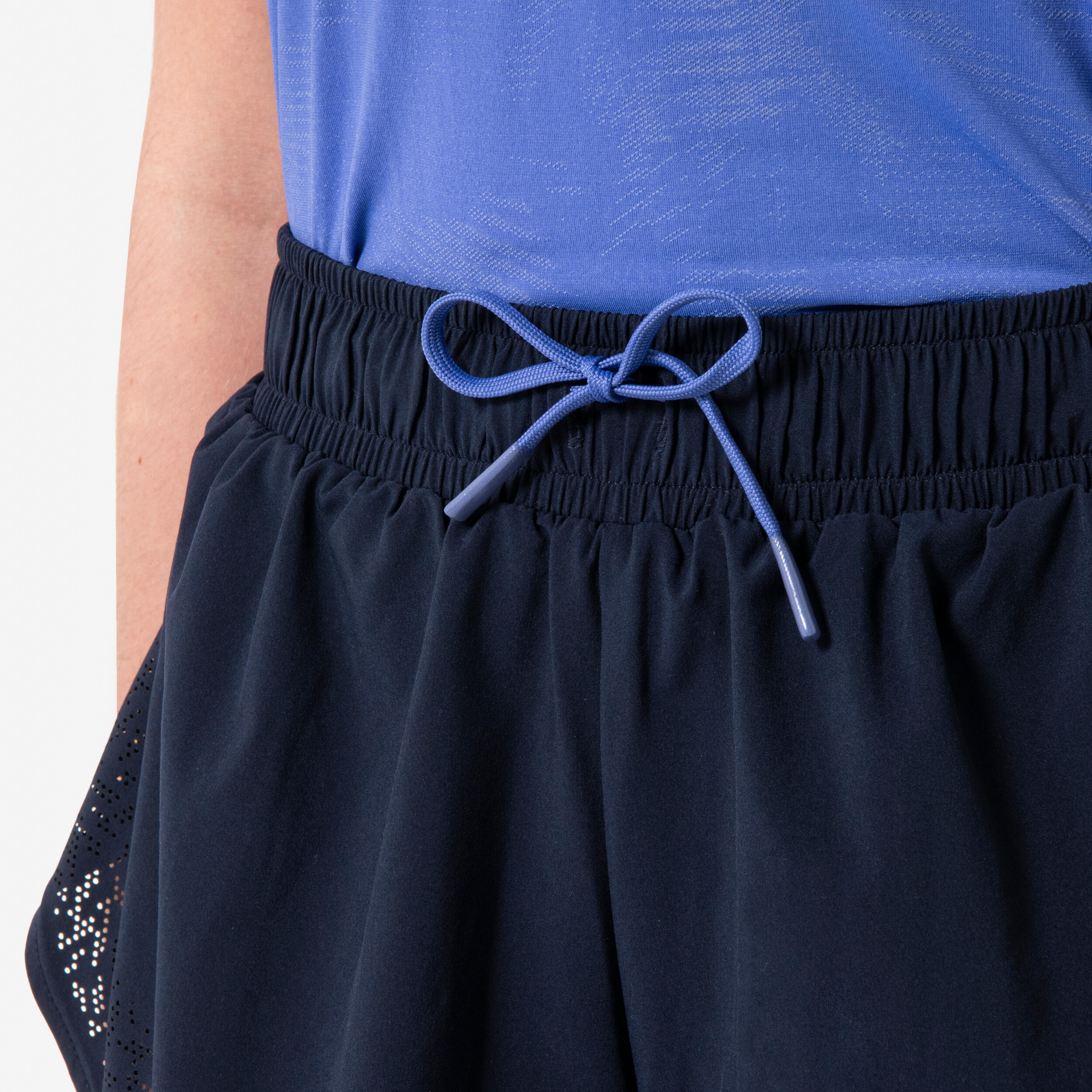 Pantalón corto running 2 en 1 transpirable niña - Kiprun dry+ 900 negro violeta  4/15