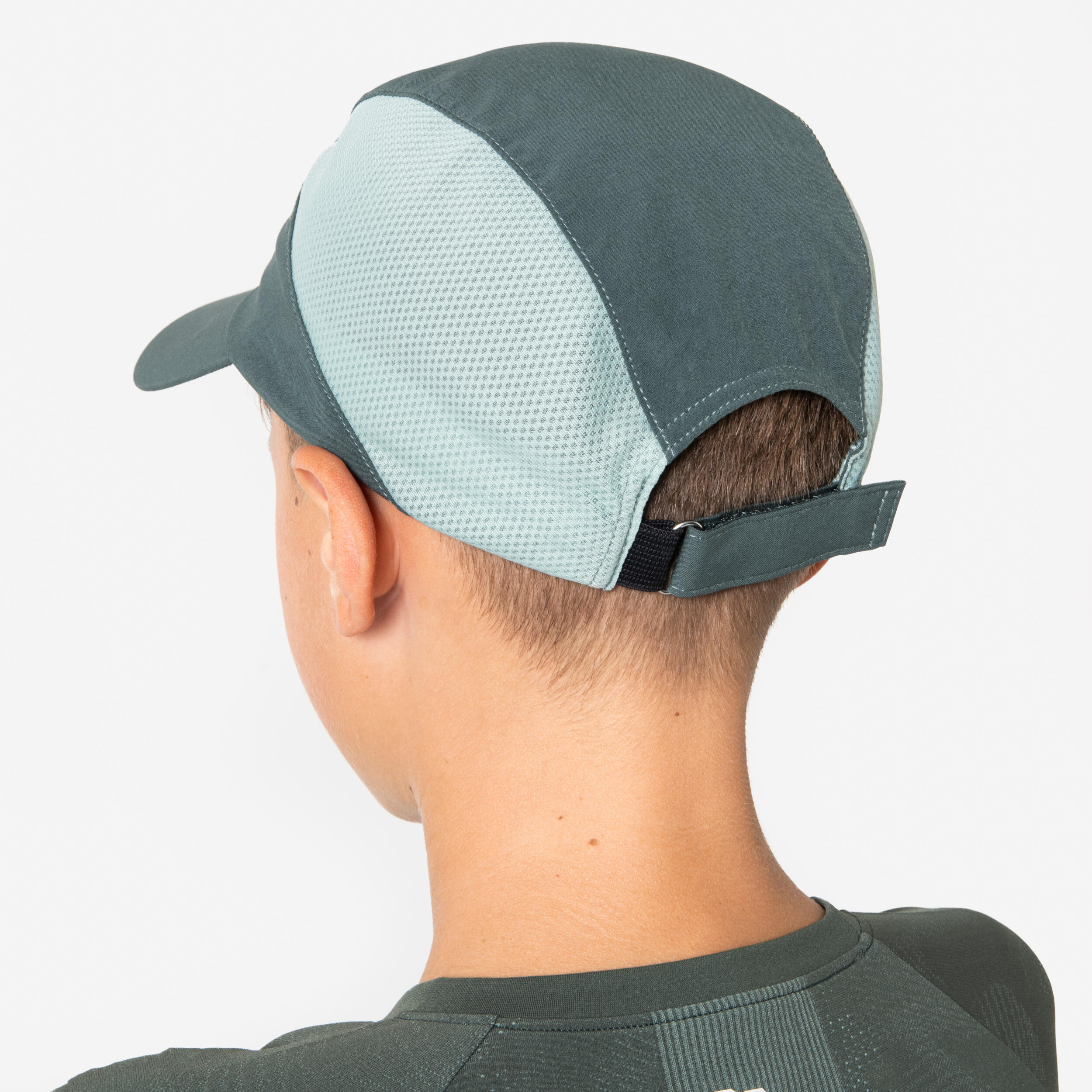 Casquette de running Enfant respirante, Kiprun Run 500 kaki 3/8