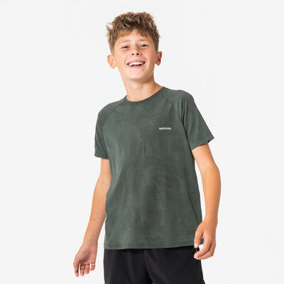Camiseta running sin costuras niños - KIPRUN TS LIGHT 900 caqui