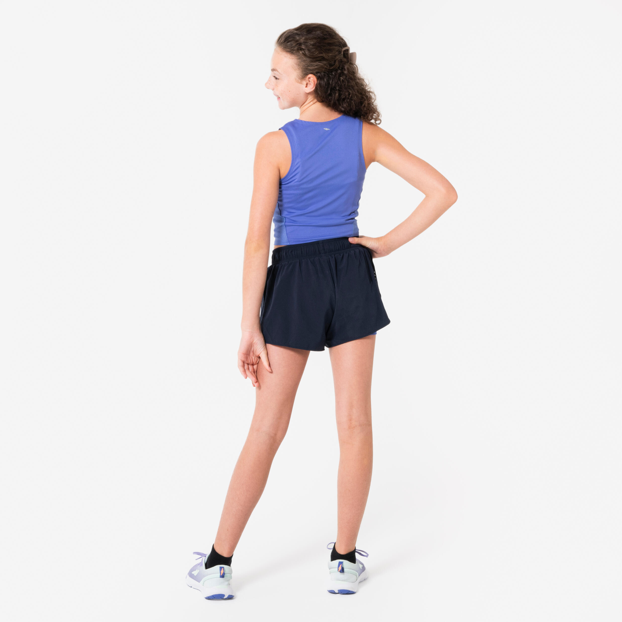 KIPRUN Dievčenský bežecký crop top 900 fialový 8-9 r (131-140 cm) · záber 7