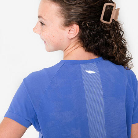 Футболка Run 900 для бігу для дівчат безшовна фіолетова