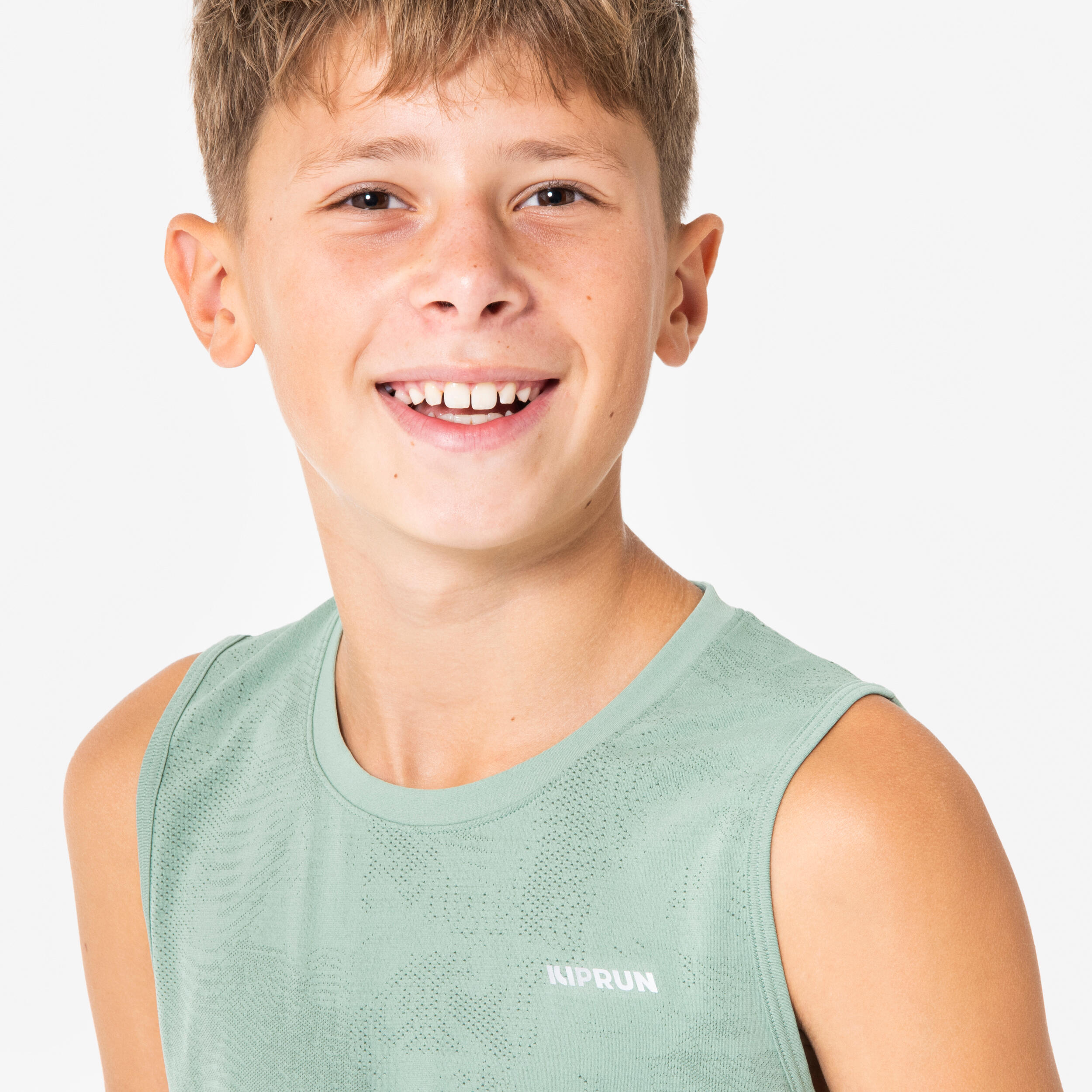 Nahtloses Running-Tanktop für Kinder – Kiprun 900 Light frostgrün 5/12