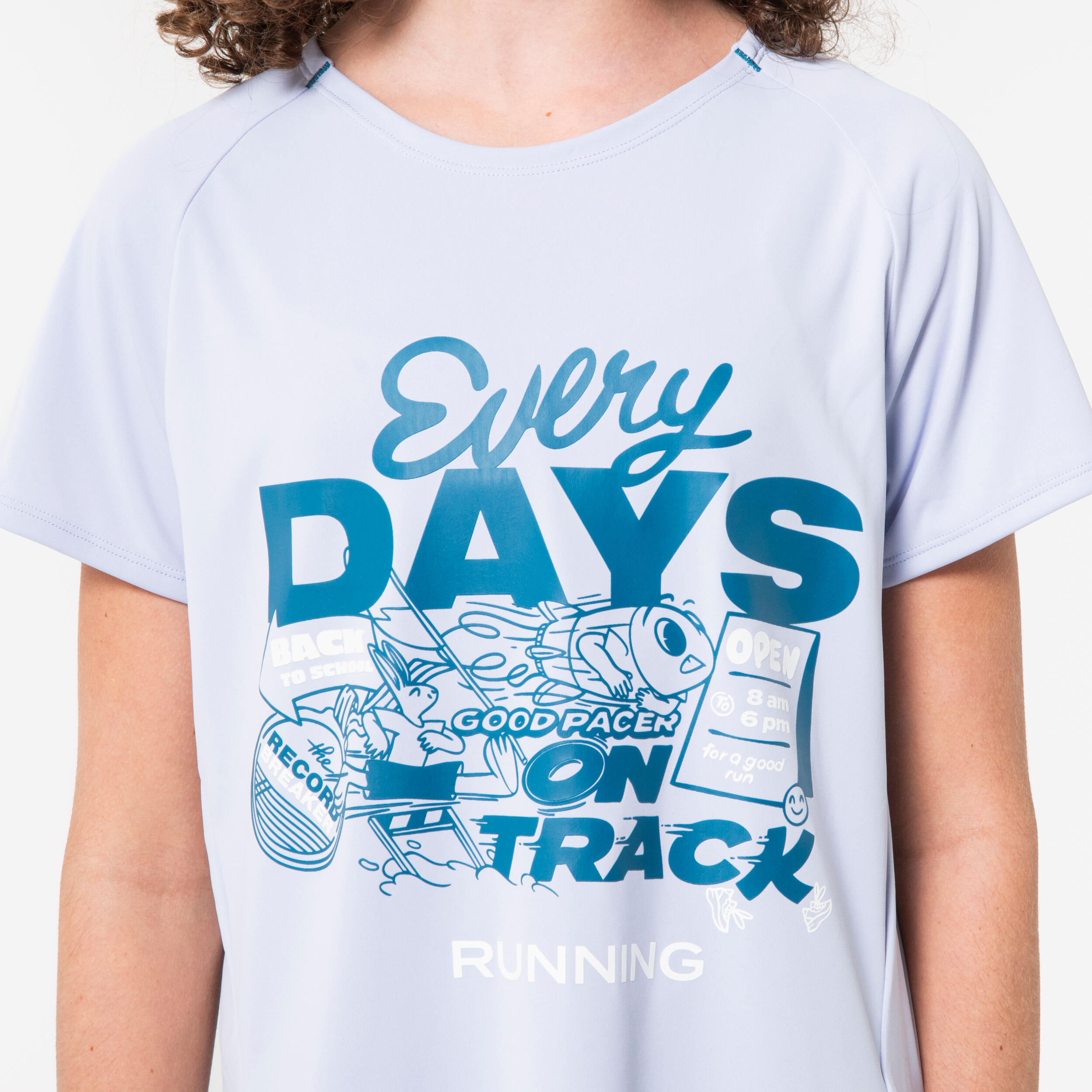 Maglia running bambina DRY+ 500 lilla 5/11