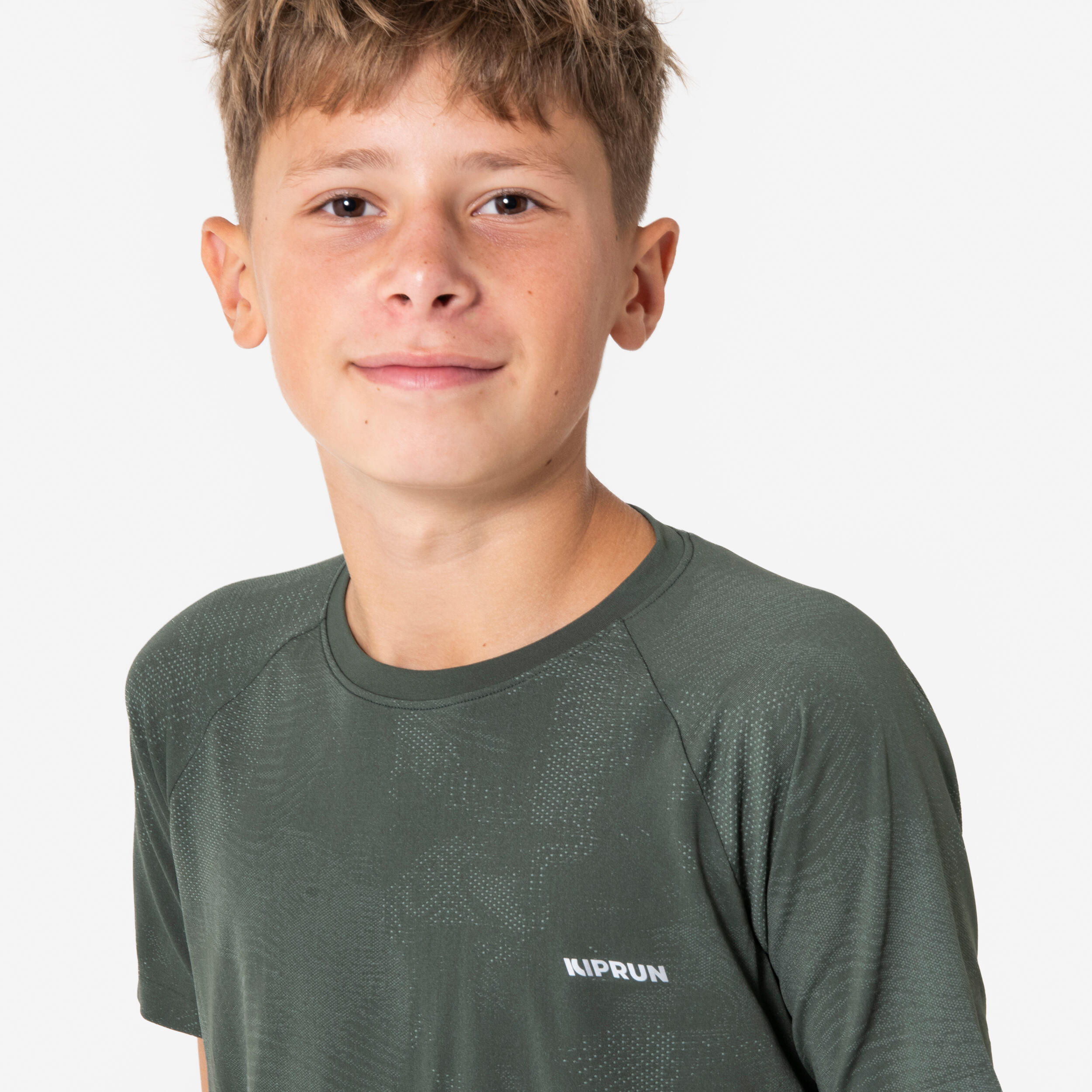 Laufshirt kurzarm Kinder nahtlos - TS Light 900 khaki 4/10