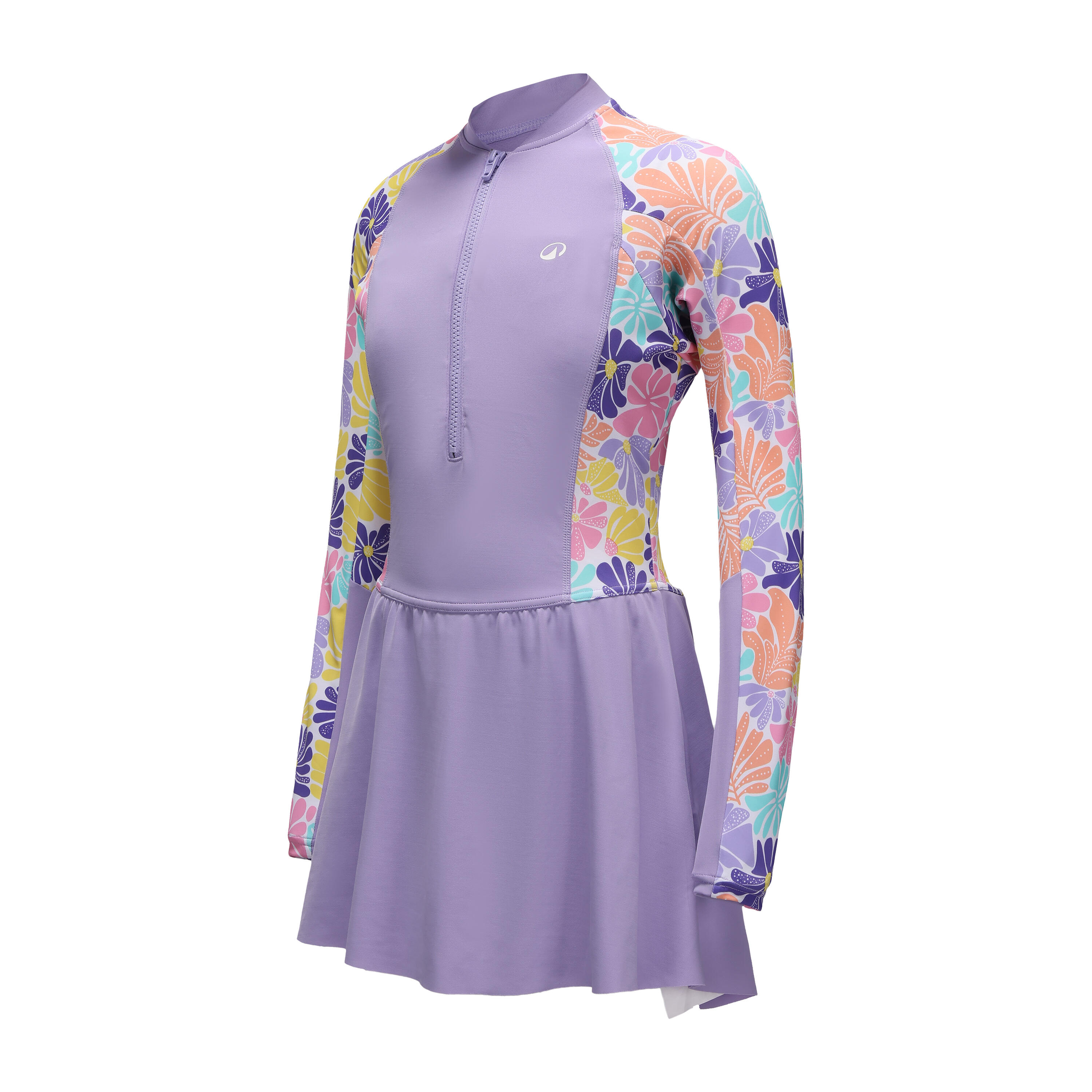 Girls' UPF 50+ Long-Sleeve Skirted Swimsuit - Moana Mauve