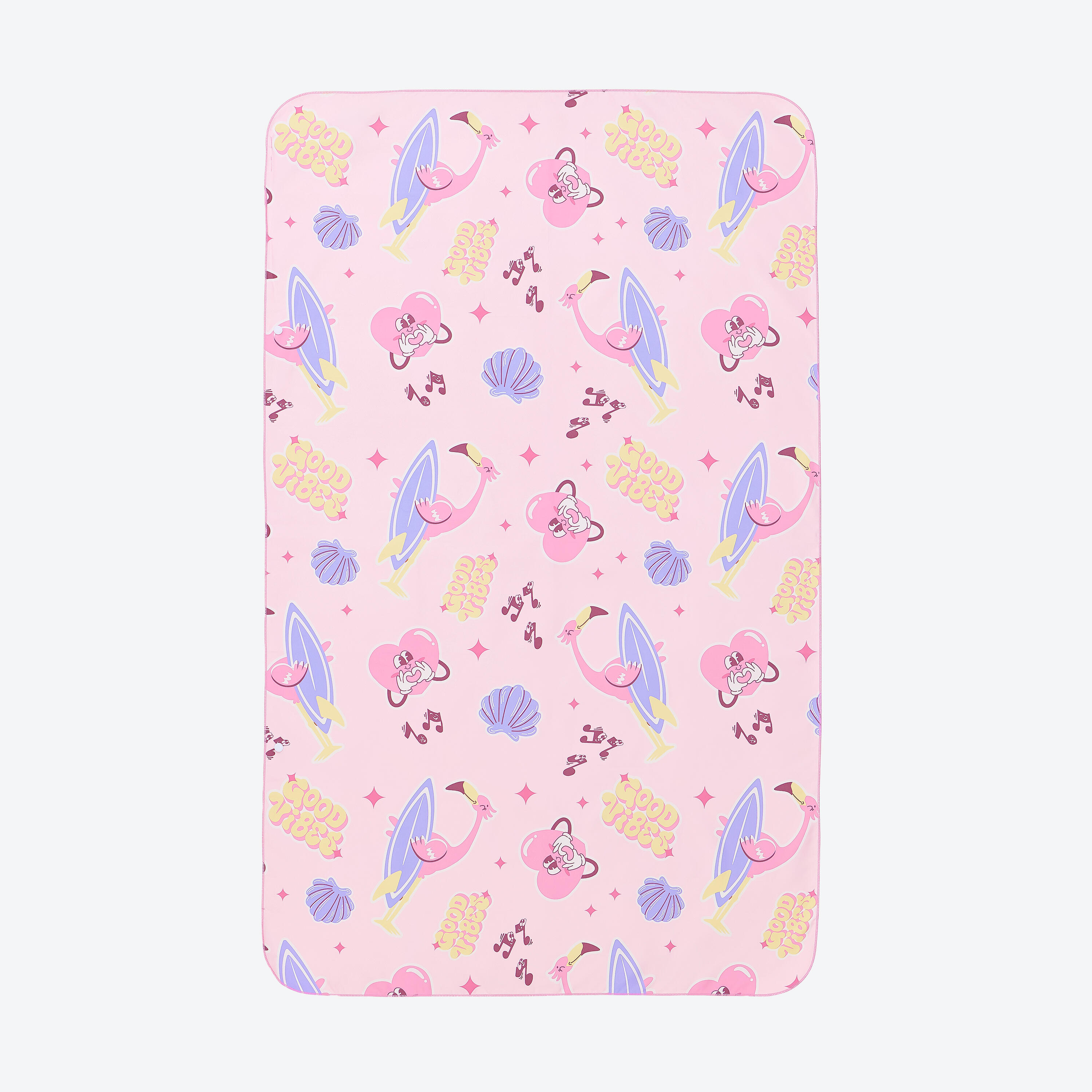 Microfibre towel PRINT SNAPS L -GROOVY PINK
