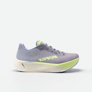 Women Road Running Soft Cushion Shoes, Kiprun Kipride - Purple/Yellow