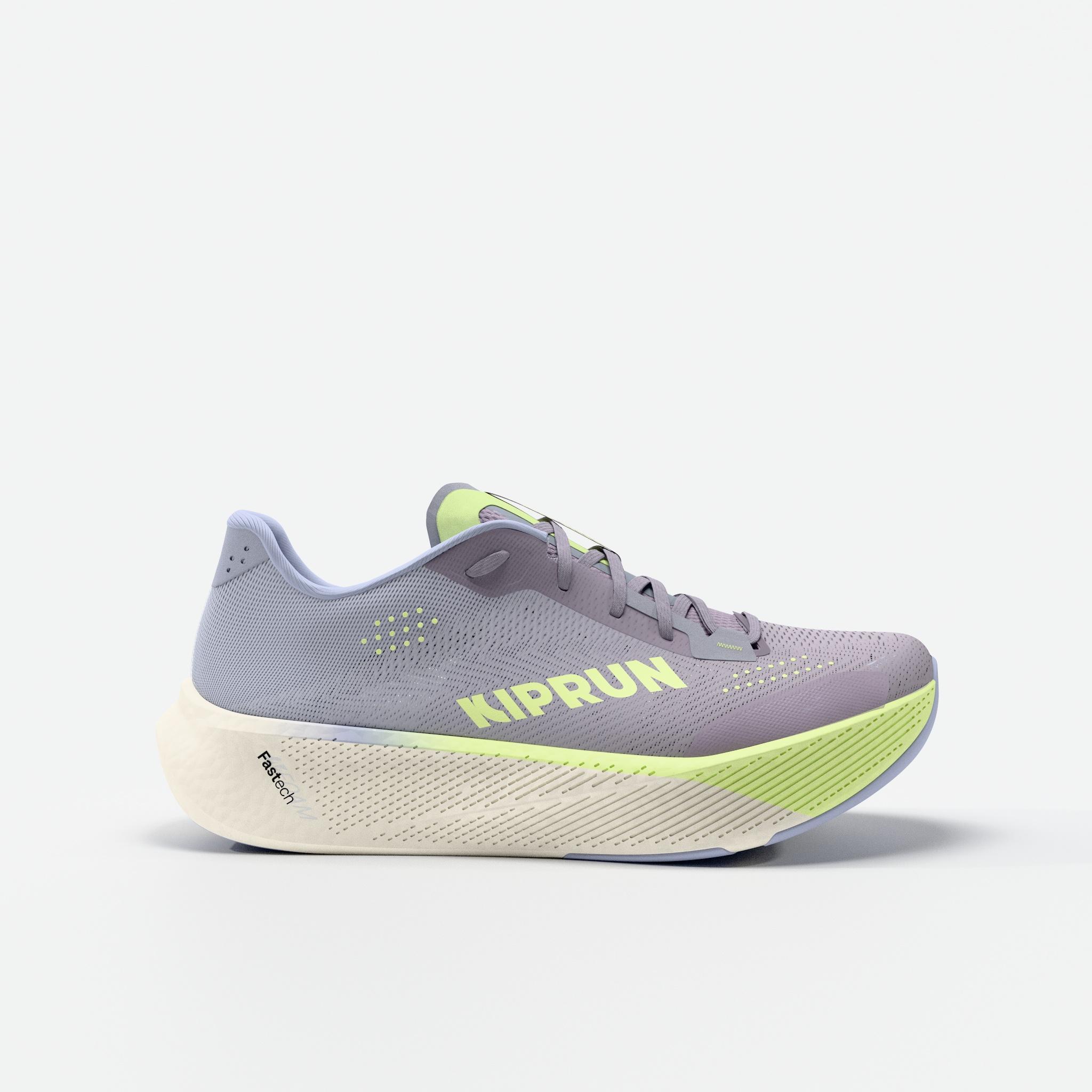 Women's road running shoes, Kiprun Kipride - Purple and yellow
