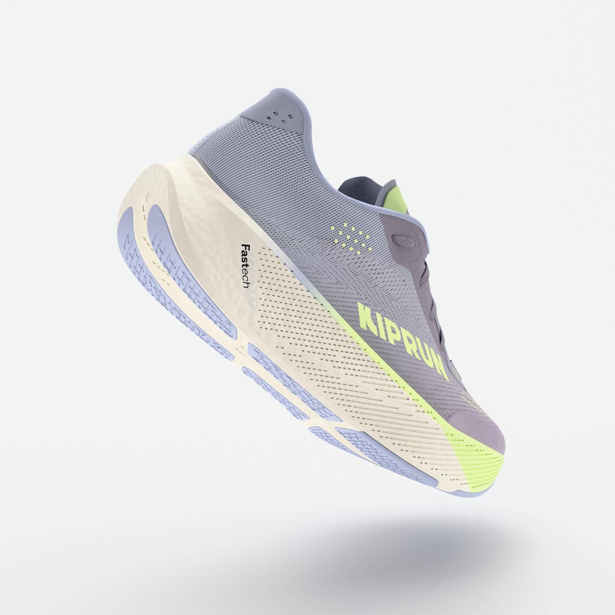 Women's road running shoes, Kiprun Kipride - Purple and yellow -  3
