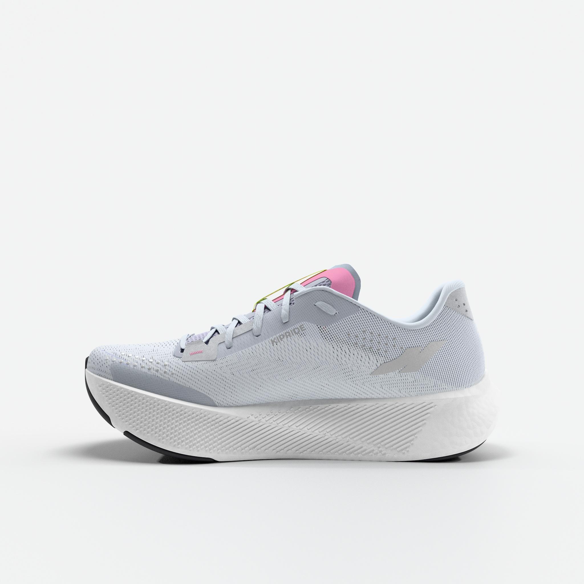 Chaussures running route femme, Kiprun Kipride bleu rose 2/10