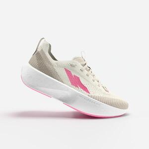 Zapatillas running asfalto Kiprun KIPNEXT Mujer - Beige y Rosa