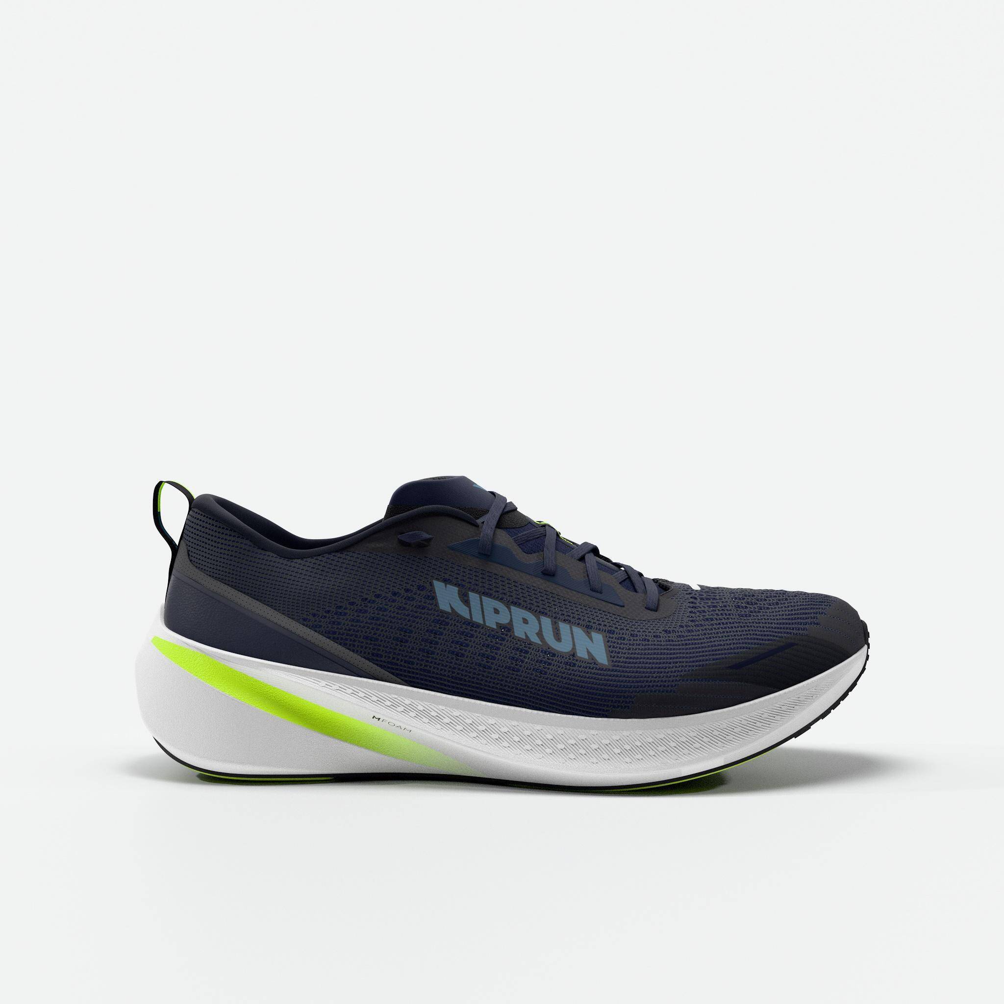 Men's running shoes, Kiprun Kipcore blue and white