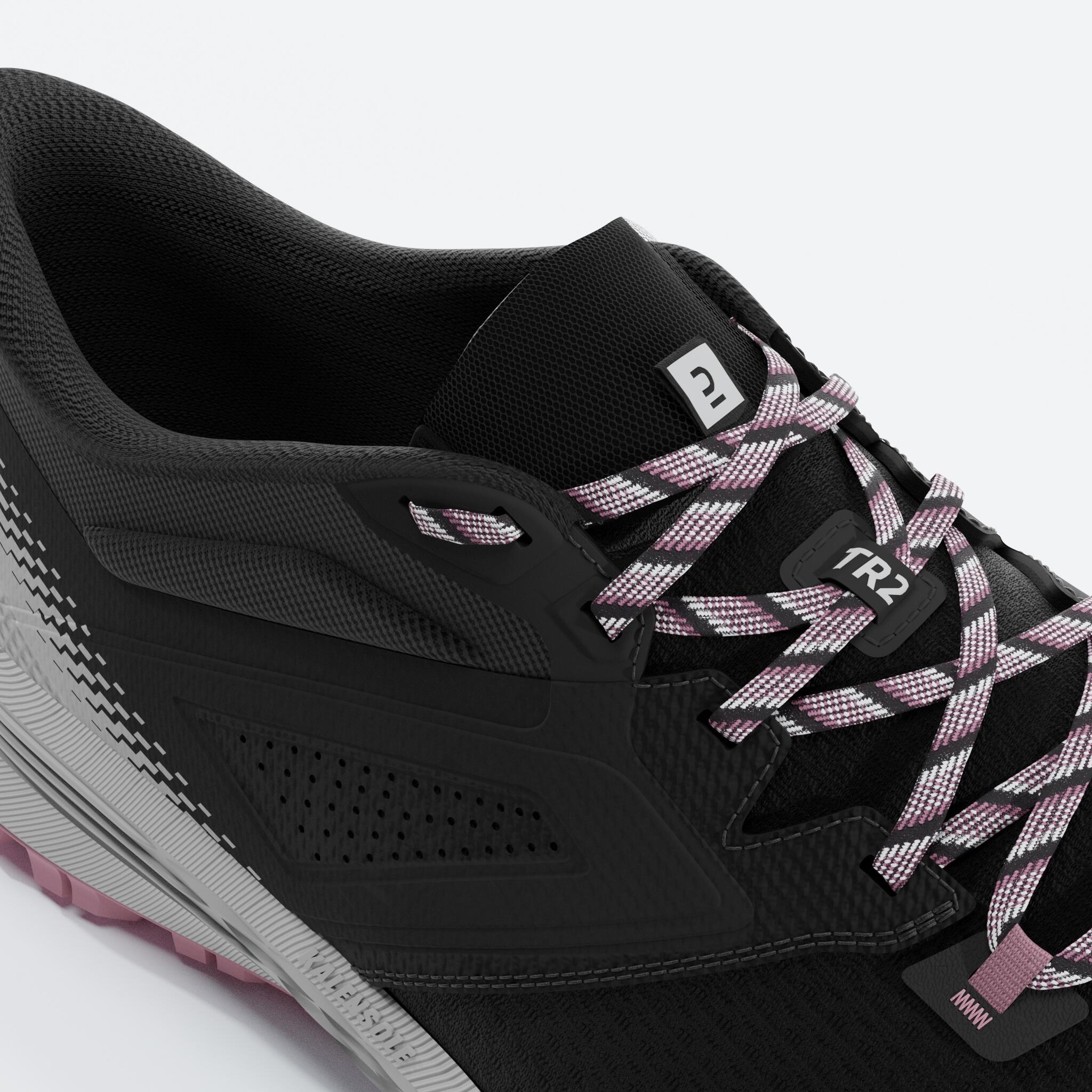 CHAUSSURES TRAIL RUNNING POUR FEMME TR2 gris carbone bouton de rose 12/21