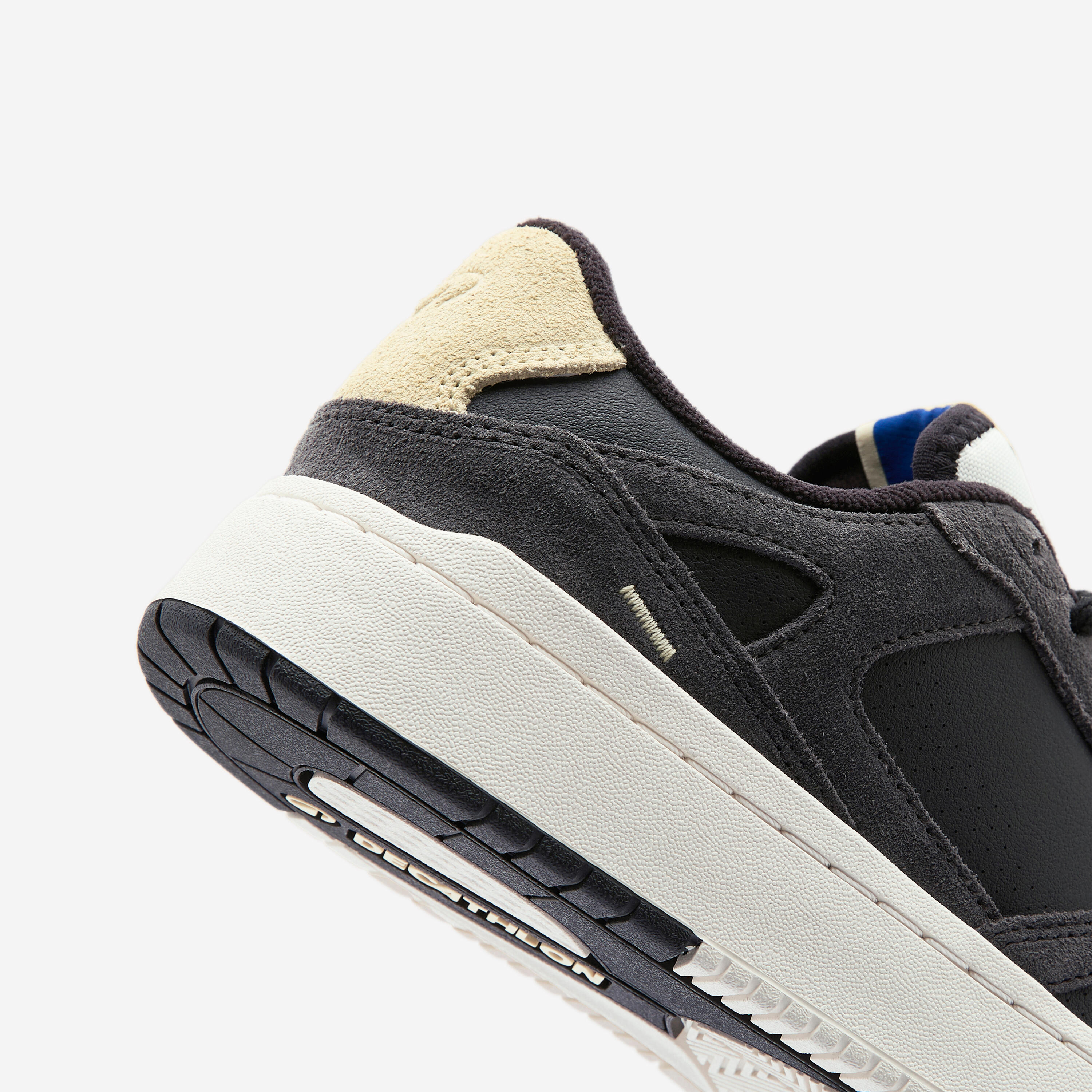 Baskets en cuir et daim femme CJ80 noir jaune 3/6