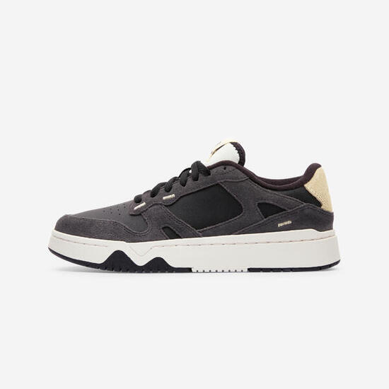 Baskets en cuir et daim femme CJ80 noir jaune