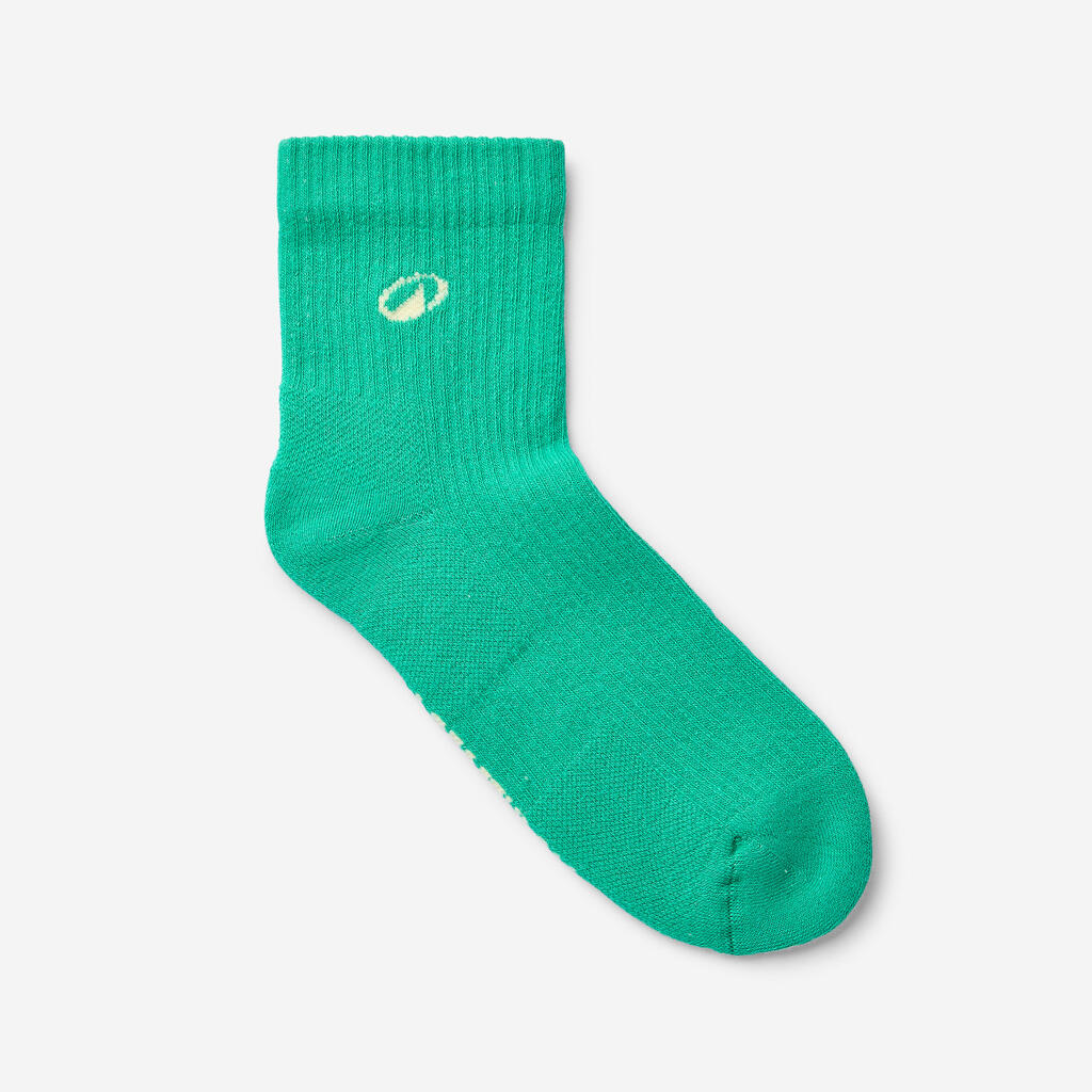 Ankle socks, Elementals, green yellow off-white, pack of 3