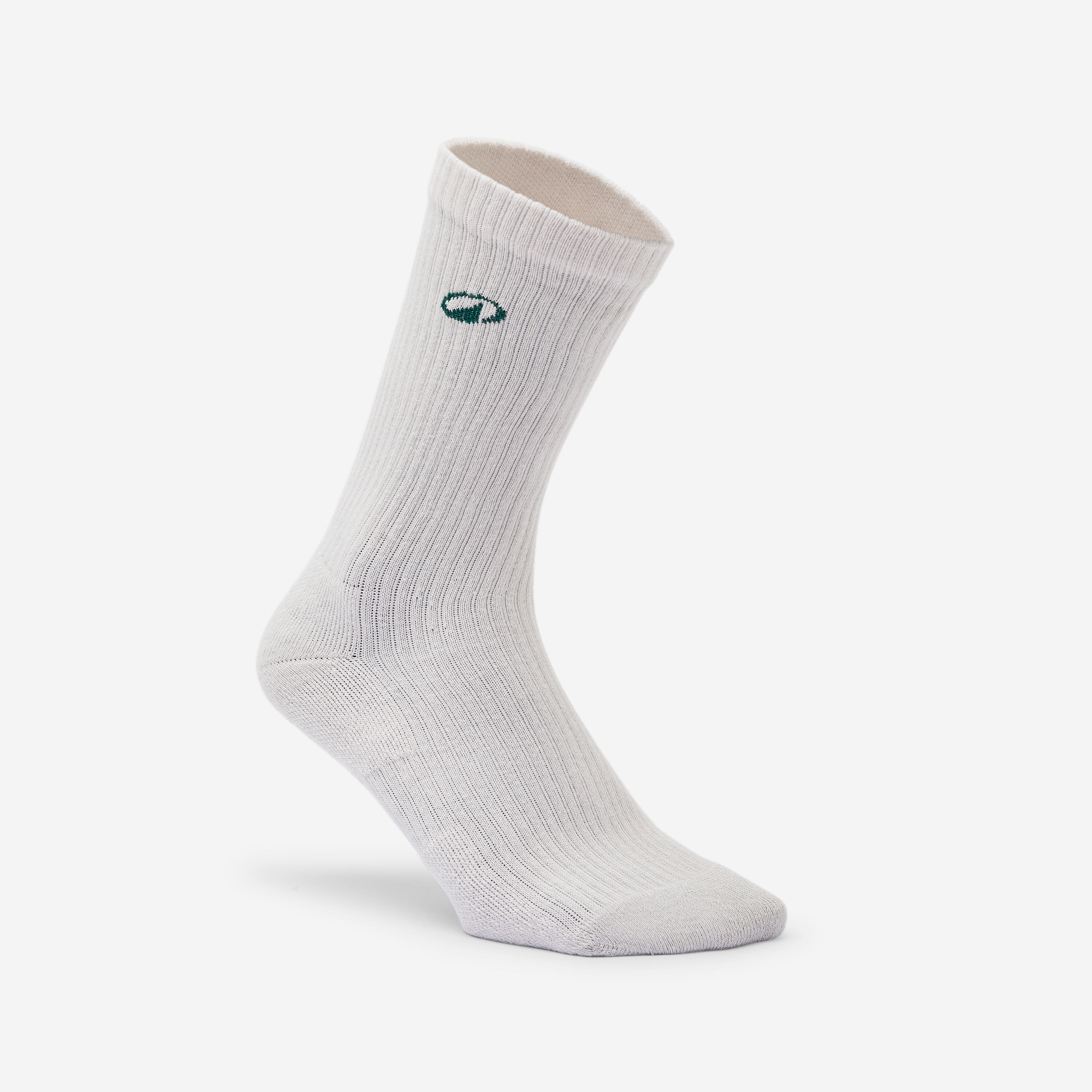 Chaussettes mi-mollet, Elementals, vert gris et blanc, lot de 3 3/5